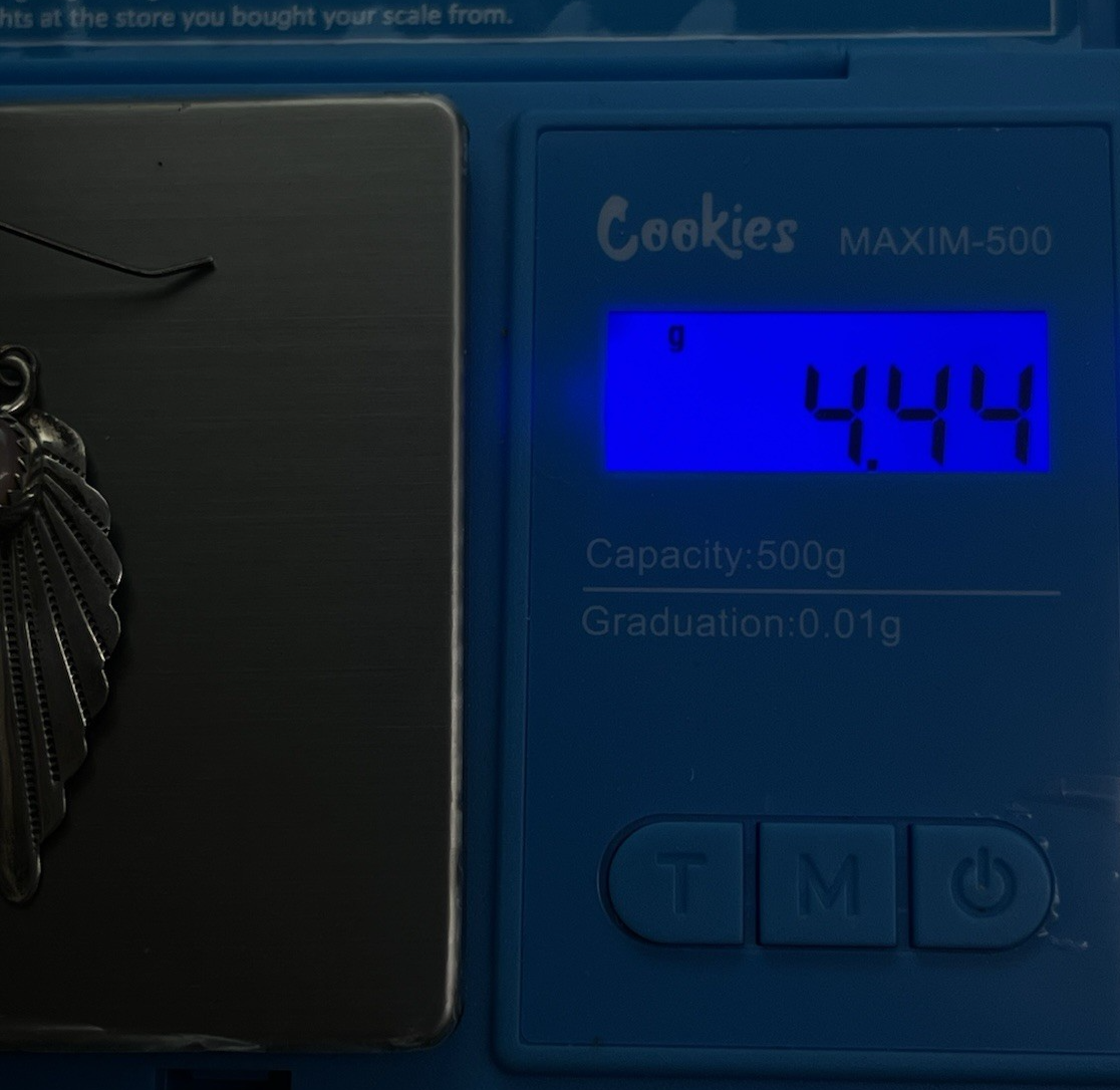 Vintage Navajo Sterling Silver Mother of Pearl Dangle Earrings Signed KF 4.4g