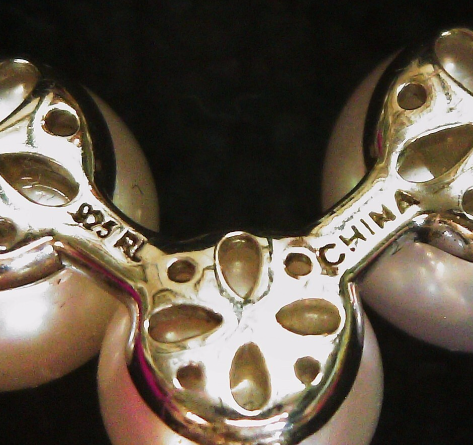 Kay Jewelers Sterling Cultured Pearl 17.25" Necklace w/ Lab Created Sapphires