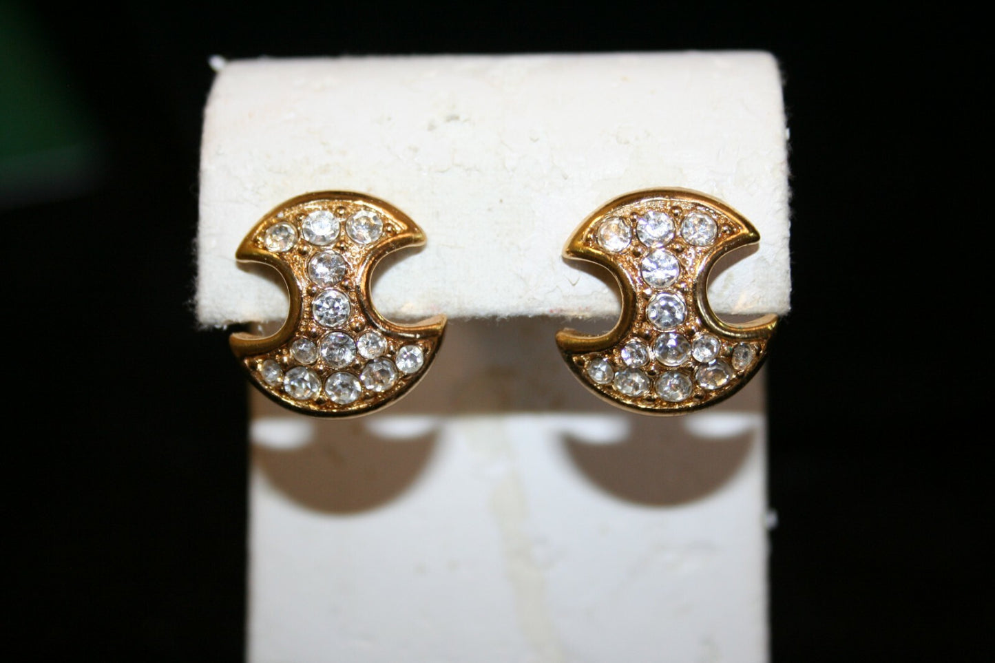 Vintage Goldplated Rhinestone Mariner link Chain Necklace and Earrings