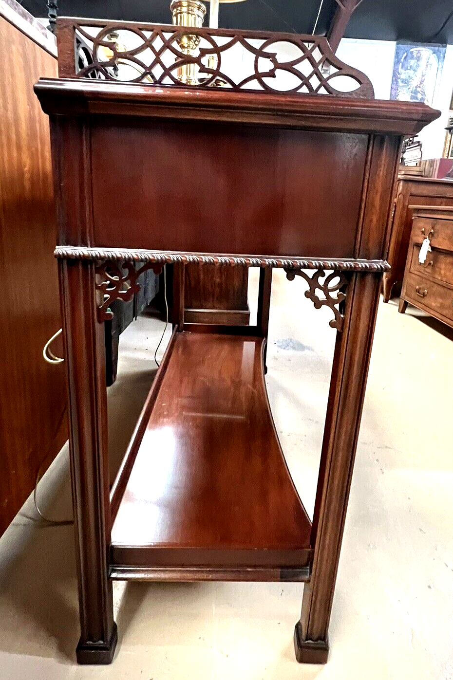 HICKORY CHAIR CO HISTORIC JAMES RIVER COLLECTION 2 TIER SERVER SIDEBOARD CONSOLE