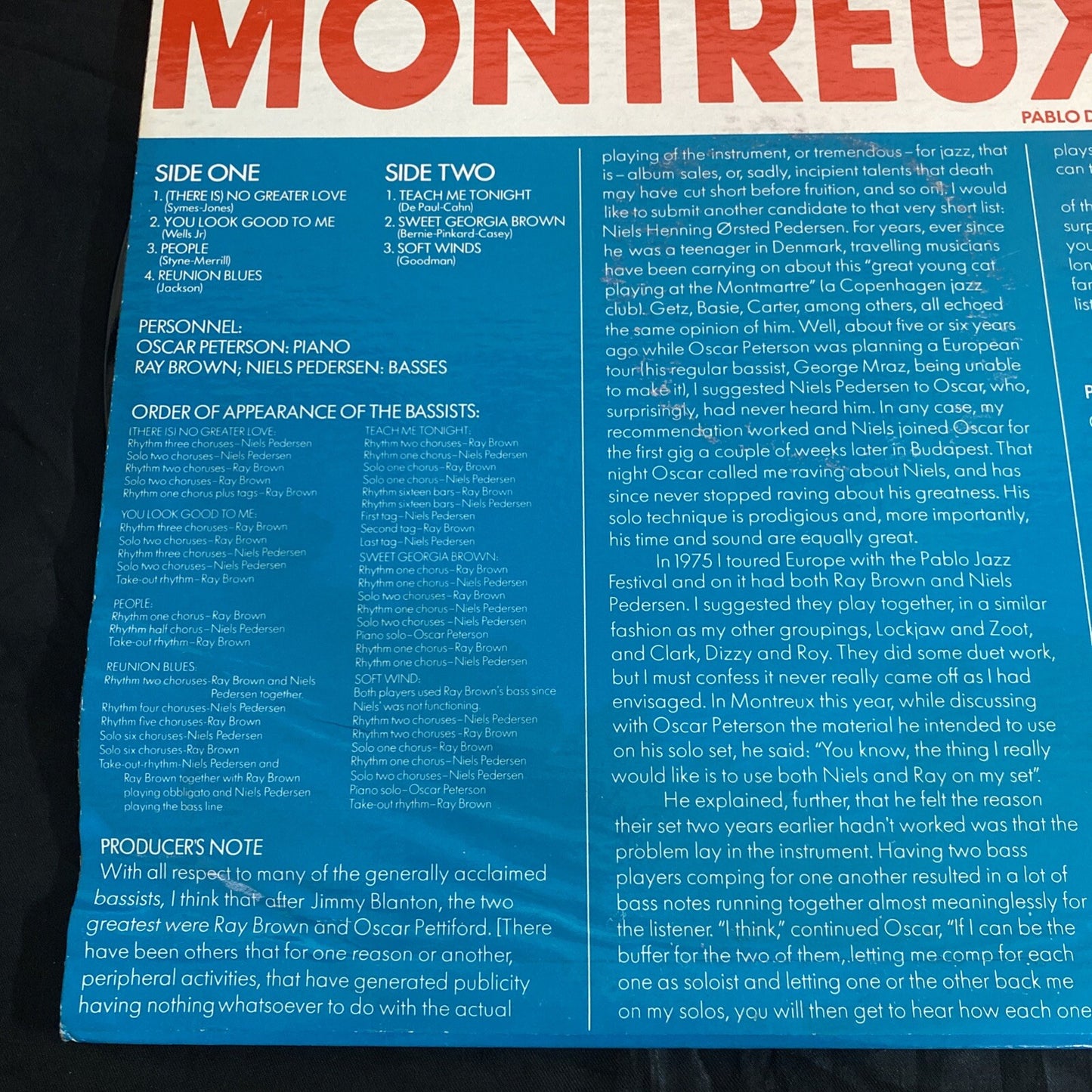 PROMO OSCAR PETERSON - MONTREUX '77 - PABLO LIVE RECORDS 2308 213 1977