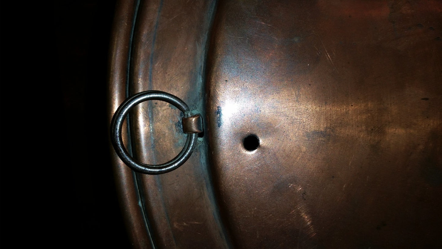 Hand-Made Copper Bed Warmer 45" long Pan 11" diameter 1800's