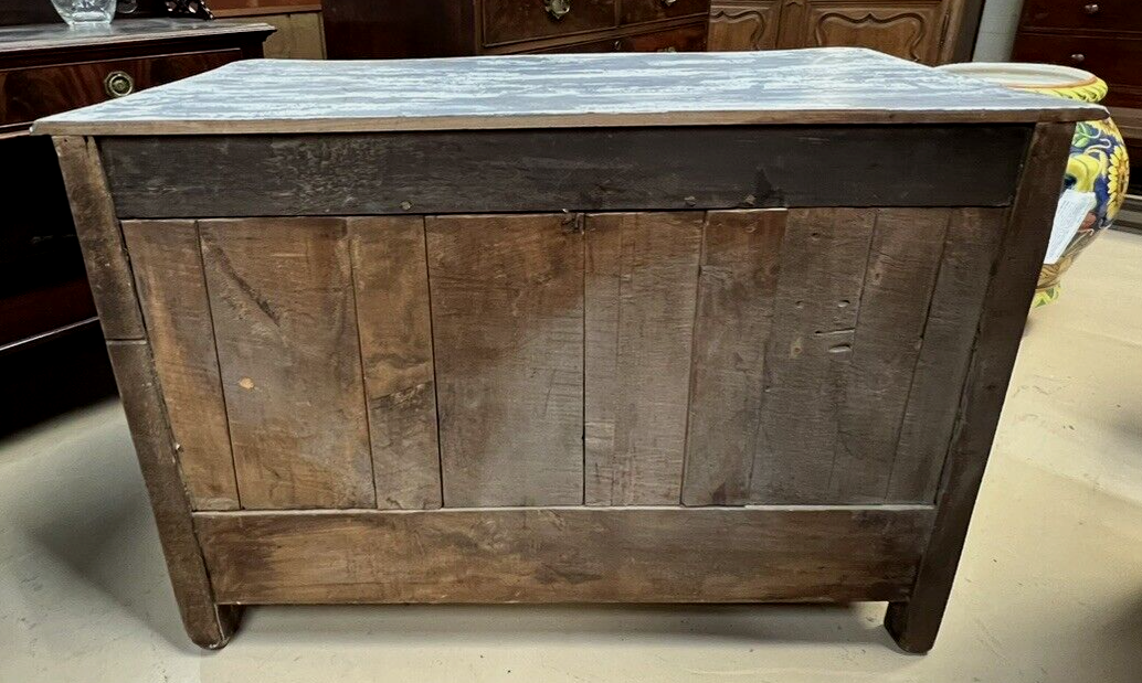 Antique French Painted Louis XV Provincial Serpentine Chest of Drawers Commode