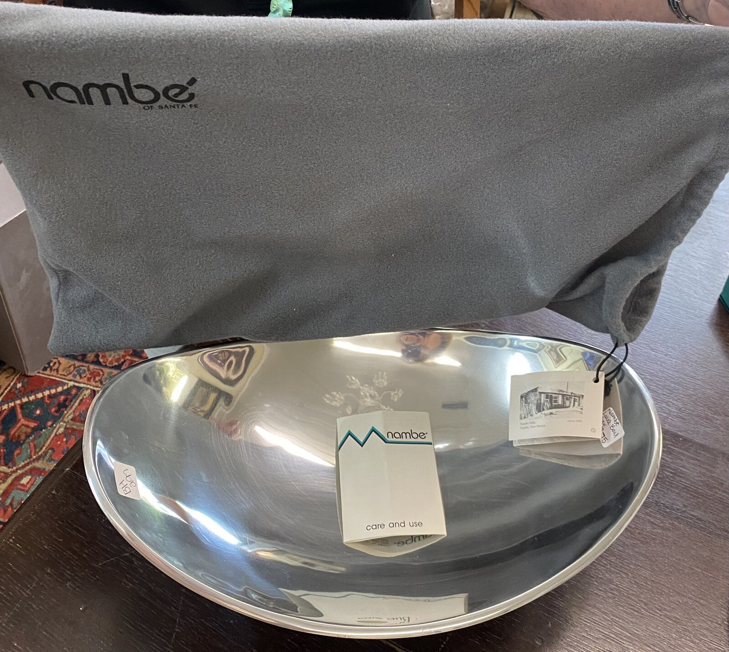 Vintage 1990 NAMBE 668 15-INCH Sculpture LAVA BOWL w/ original bag BH297