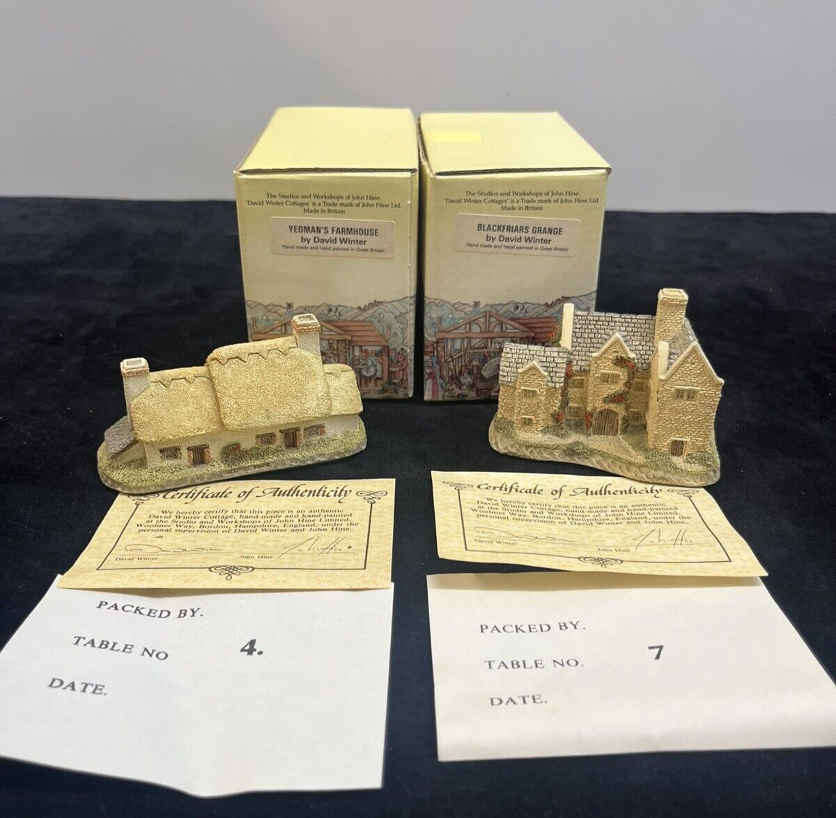 David Winter Cottages Lot Of 4: Yeoman’s Farm, Blackfriars, Craftsman, Miners