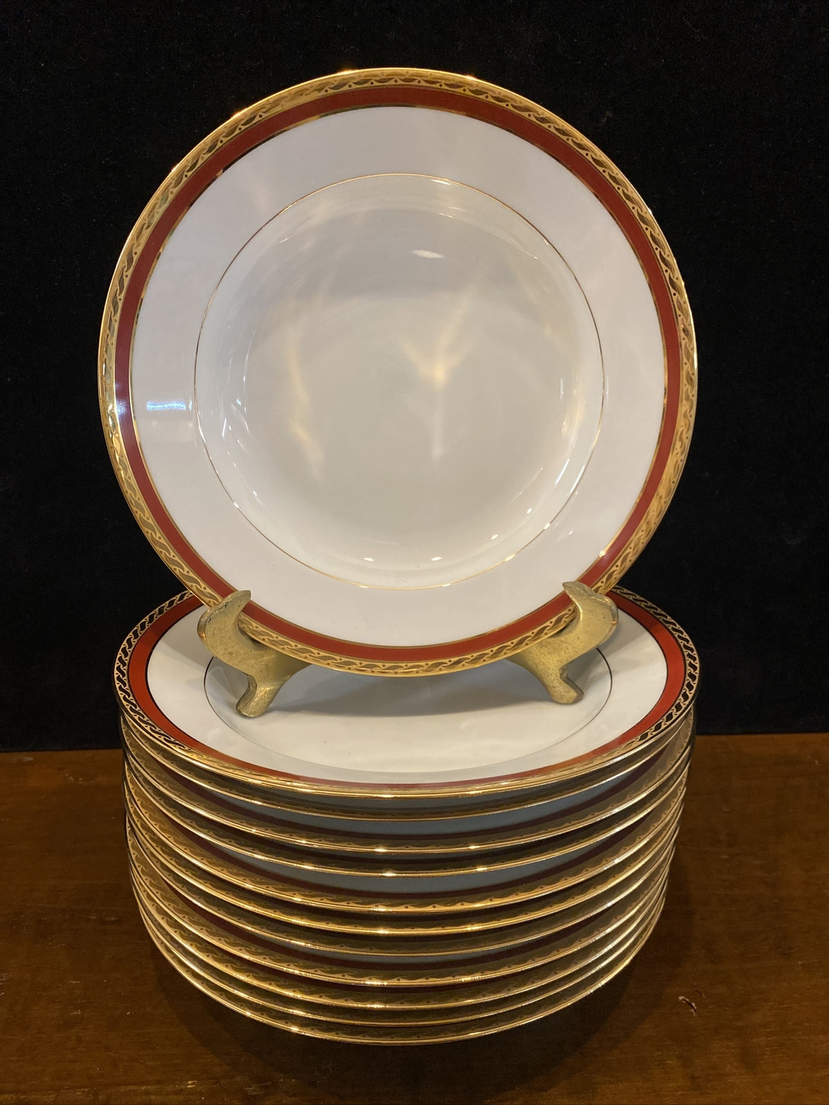 Tiffany & Co. Limoge Red Band Bowl Set Of 12