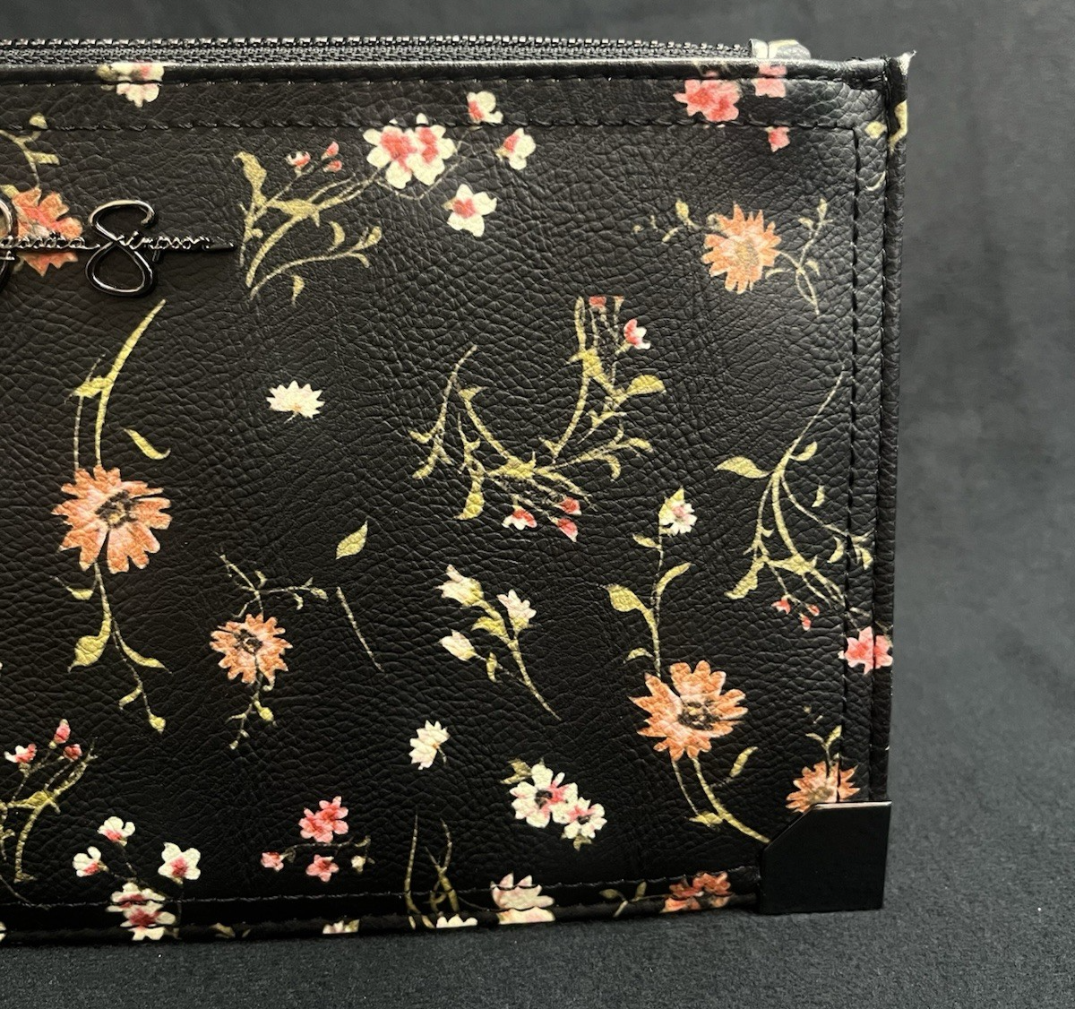 Jessica Simpson Frankie Polyvinyl Floral Print Wristlet Wallet 10"