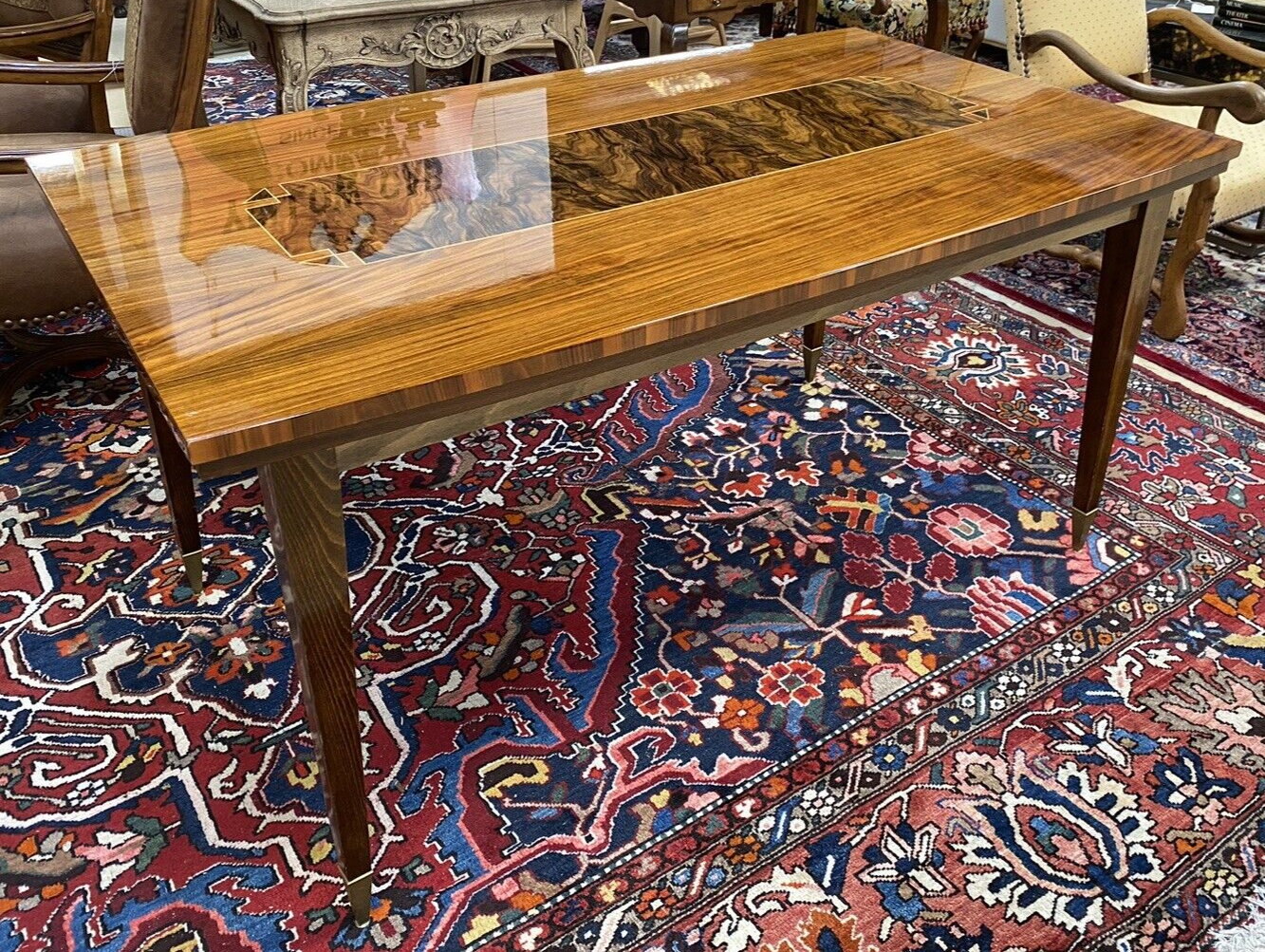 FRENCH MID-CENTURY MODERN LACQUERED BURLWOOD TABLE