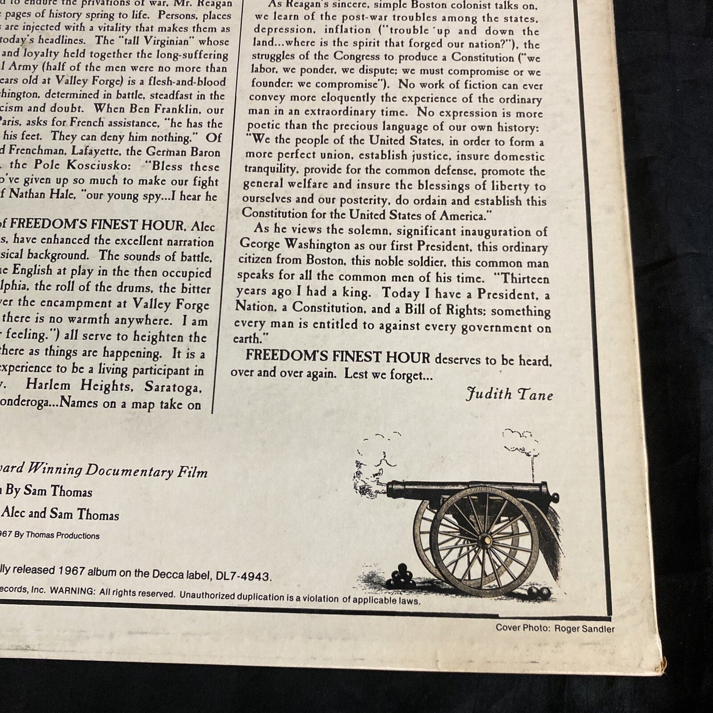 RARE PROMO FREEDOM'S FINEST HOUR NARRATED RONALD REAGAN MCA 37122