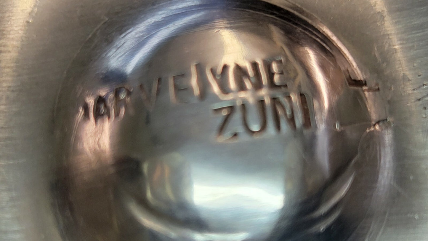 Sterling Silver Turquoise & Coral Watch Cuff by Zuni Artist Marvelyne Cheama 56g