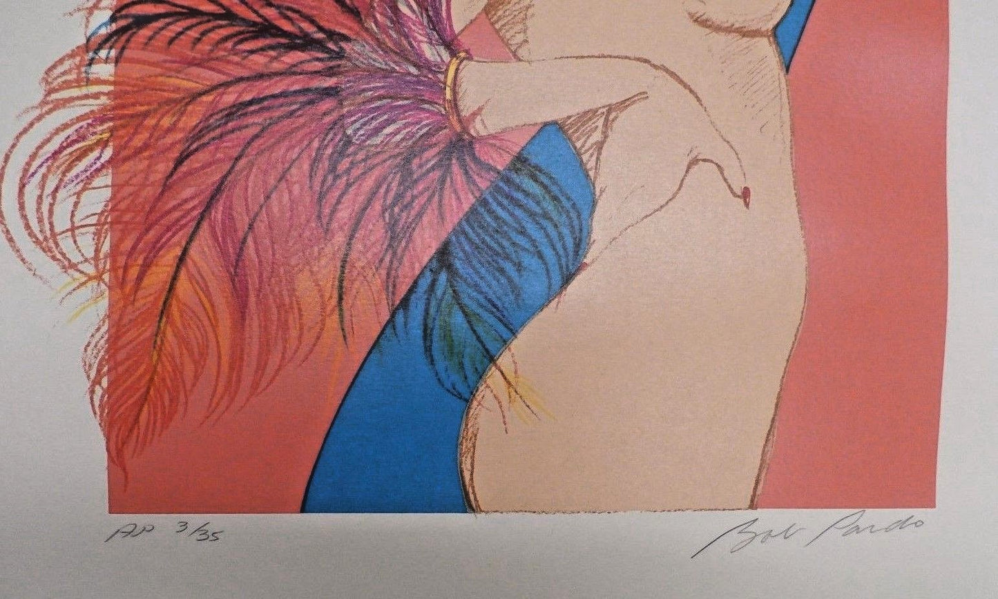 Vintage Serigraph Bob Pardo Pencil Signed Artist Proof 3 of 35 "Lady Luck"