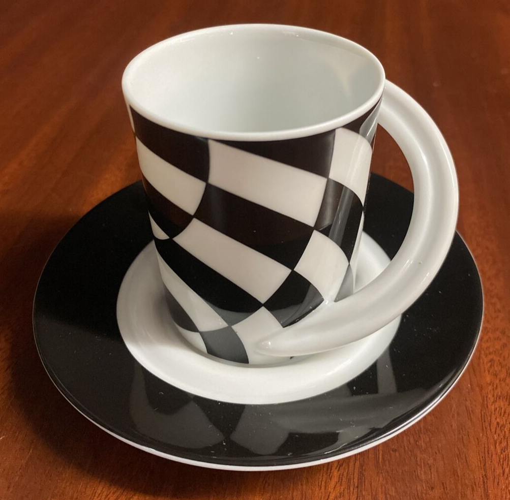 Pair Rosenthal Jan Van der Vaart Studio Line Espresso Coffee Cup & Saucer BH176