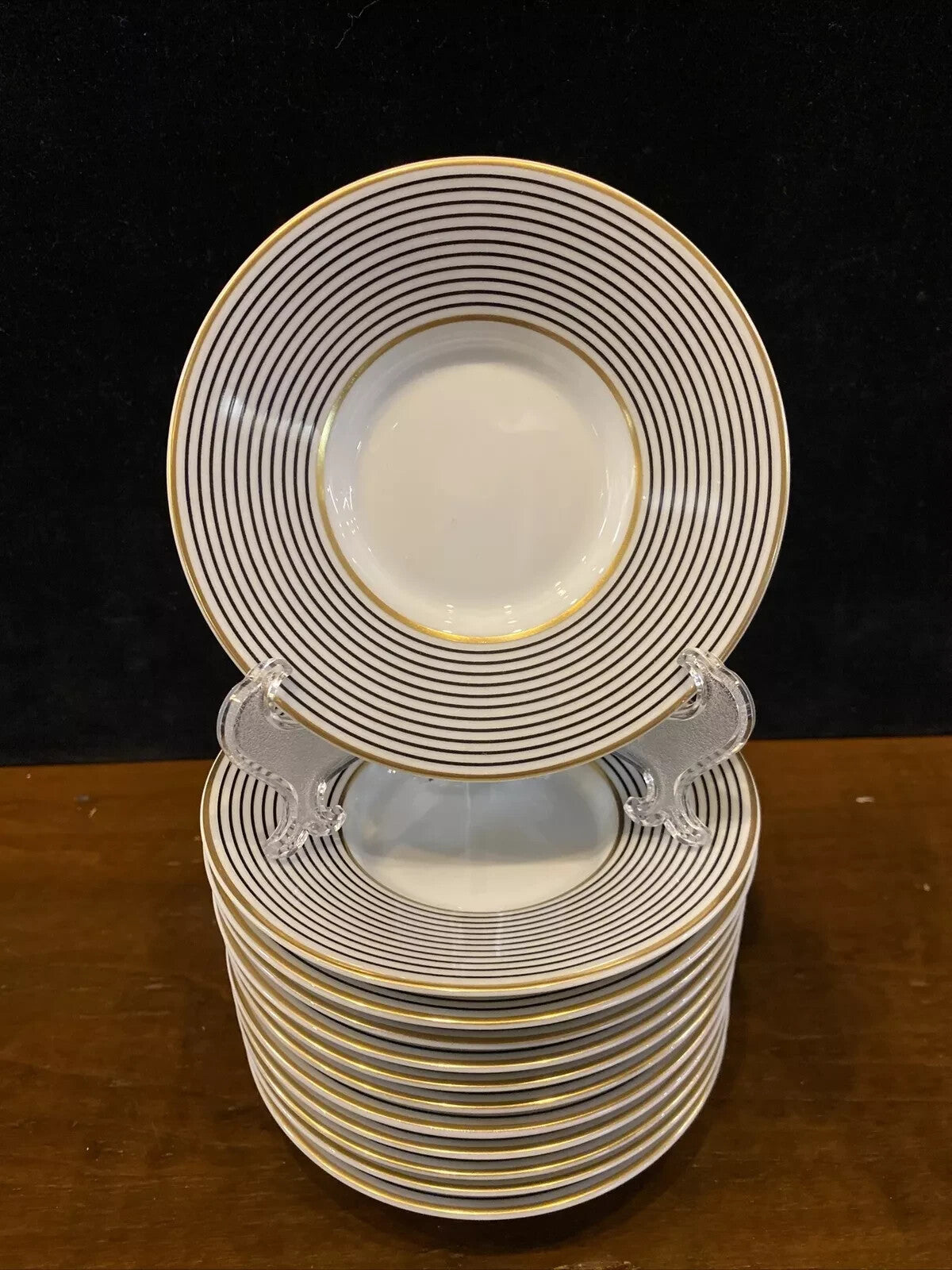 Raynaud Ceralene Crinoline Black Cup & Saucer Set Limoges France 1990 BH235F