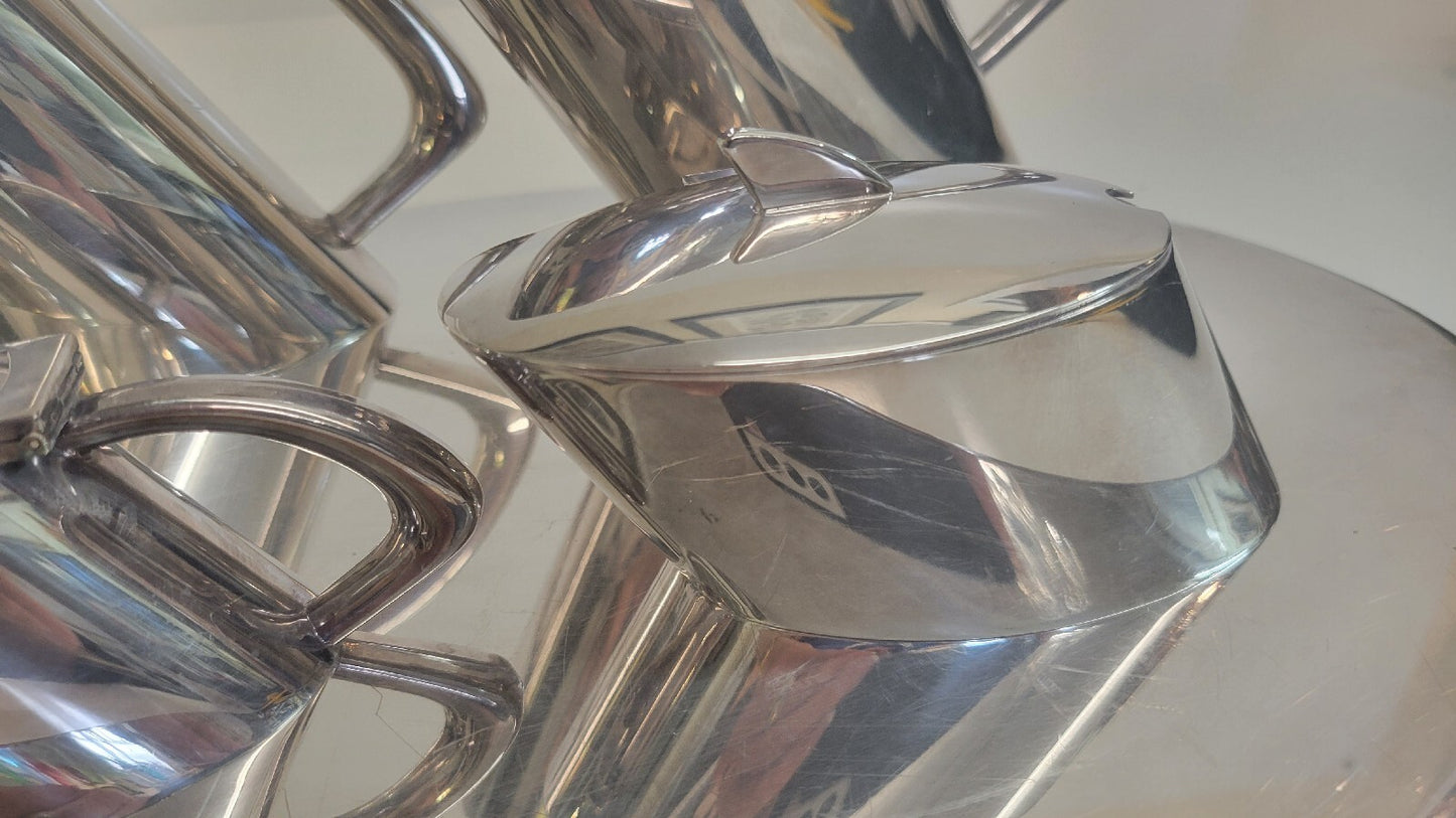 5 Pc German Christoph Widmann MCM Silver Coffee  Service Handmade Germany