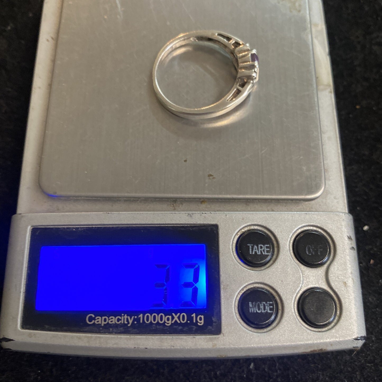 Avon Sterling Silver 925 Amethyst Stone Ring SZ 9.75 3.3g