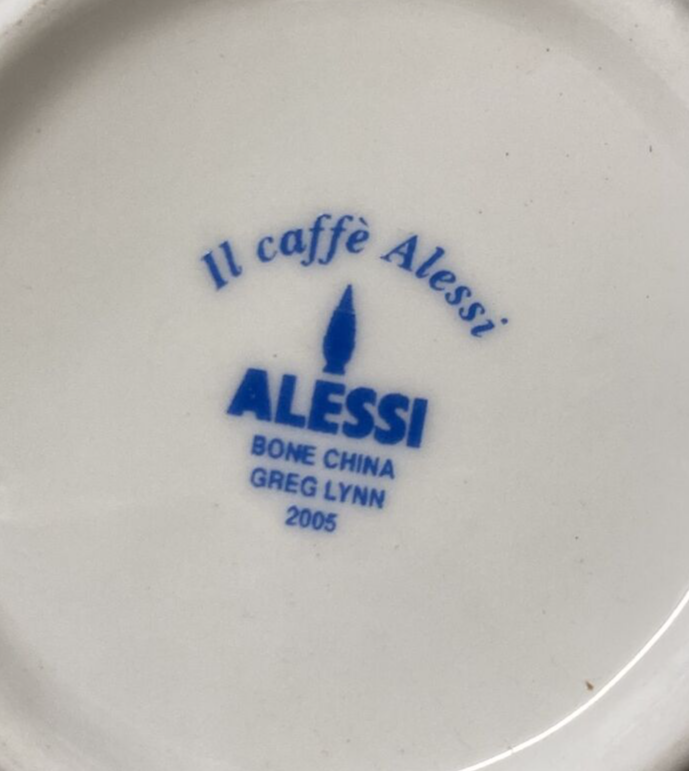 Oficina Alessi Cafe Supple Set 2 ESPRESSO MOCHA CUPS Greg Lynn GL01SET H37