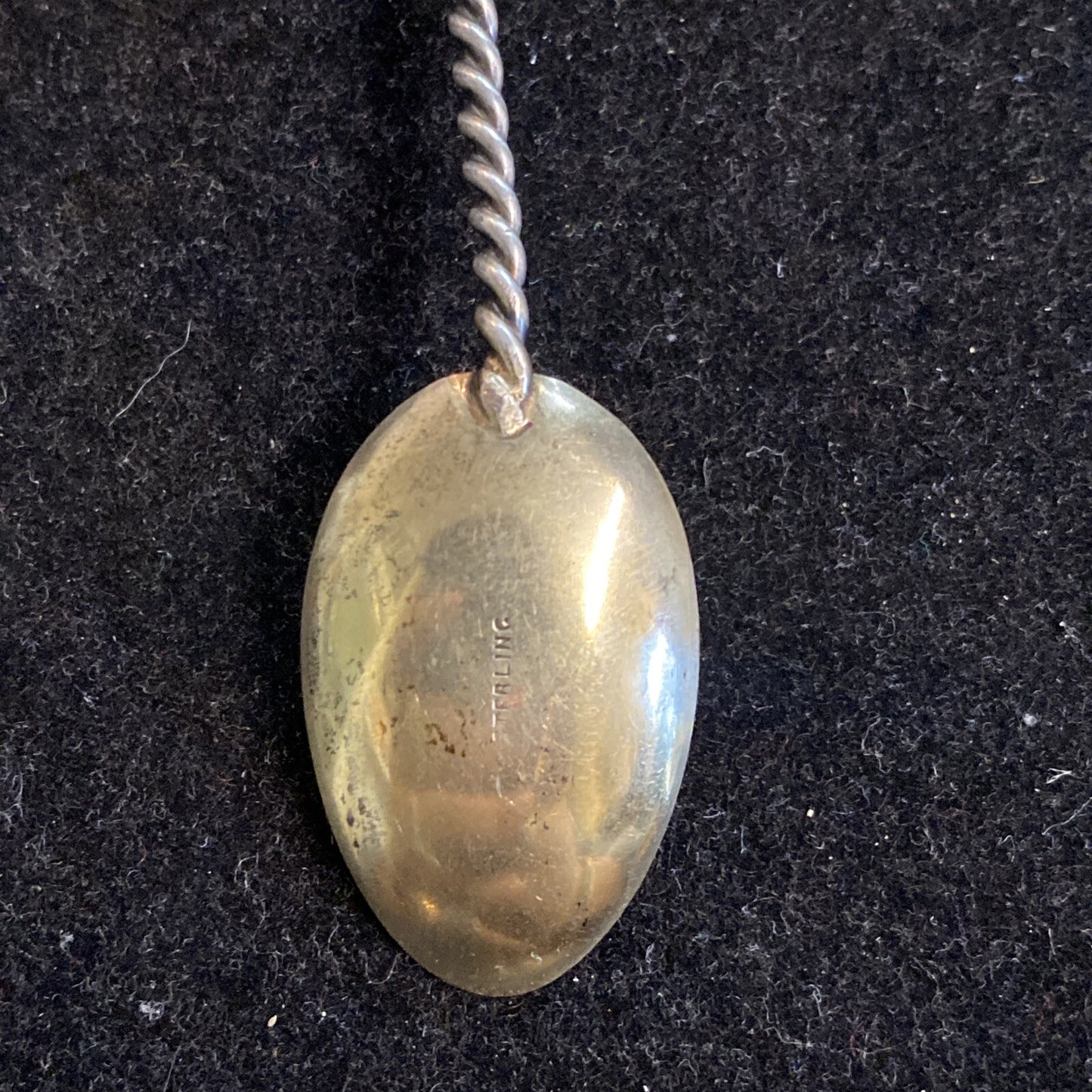 Sterling Silver 4 14" Souvenir Teaspoon 7.87g Gold Wash Bowl