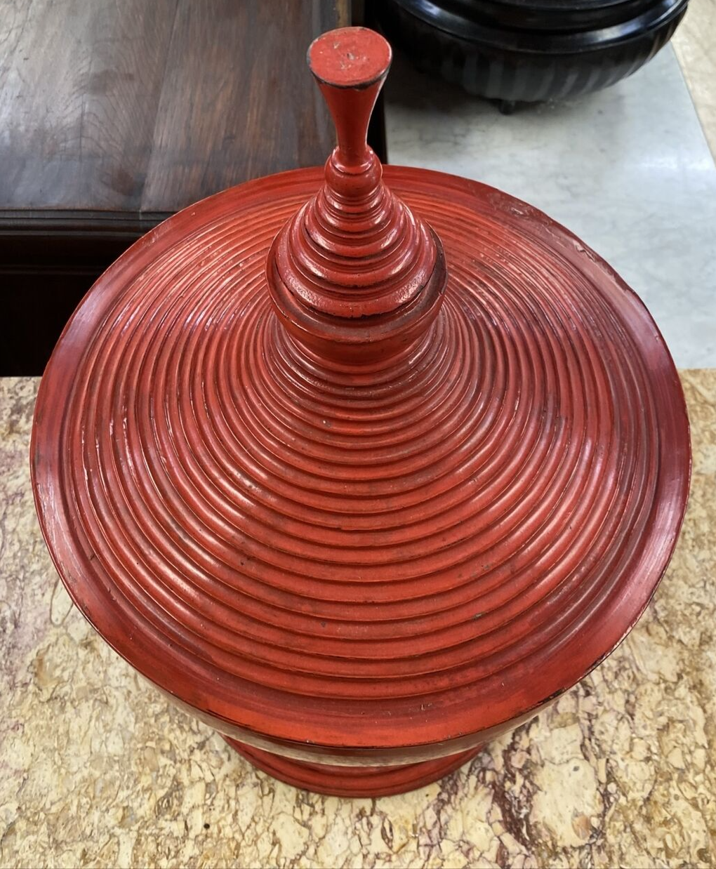 Shan State Red Burmese Offering Jar (hsun ok) c.1925