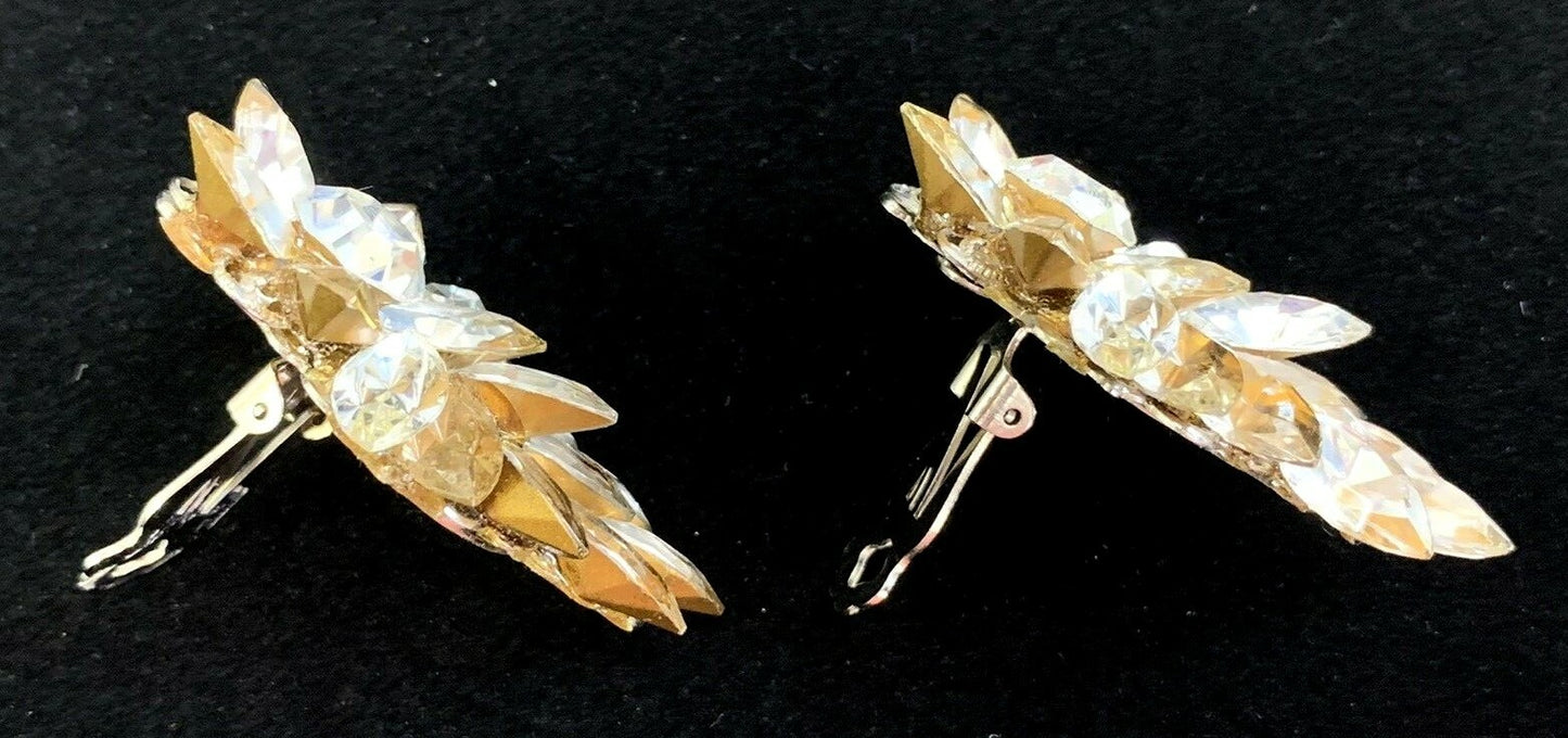 Michele Sugar Vintage Signed Statement Clip On Earrings Jewelry