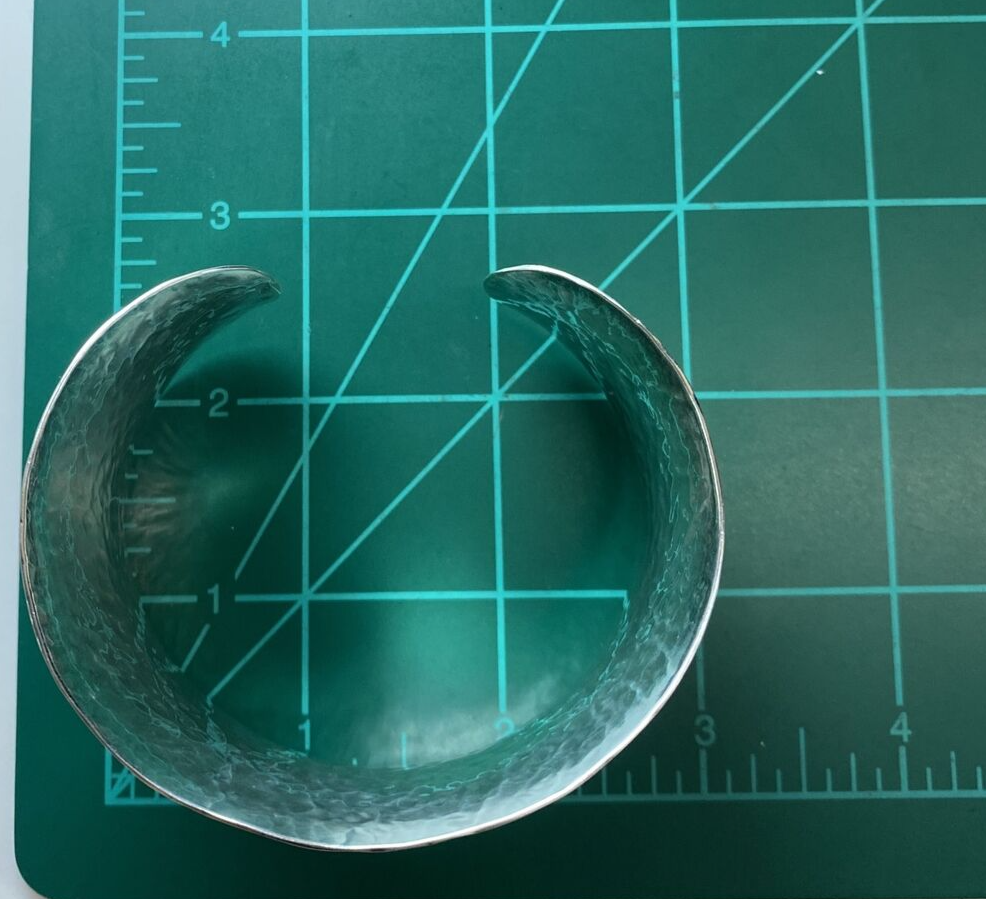 Vintage Sterling Silver Hammered Cuff Bracelet Marked 925