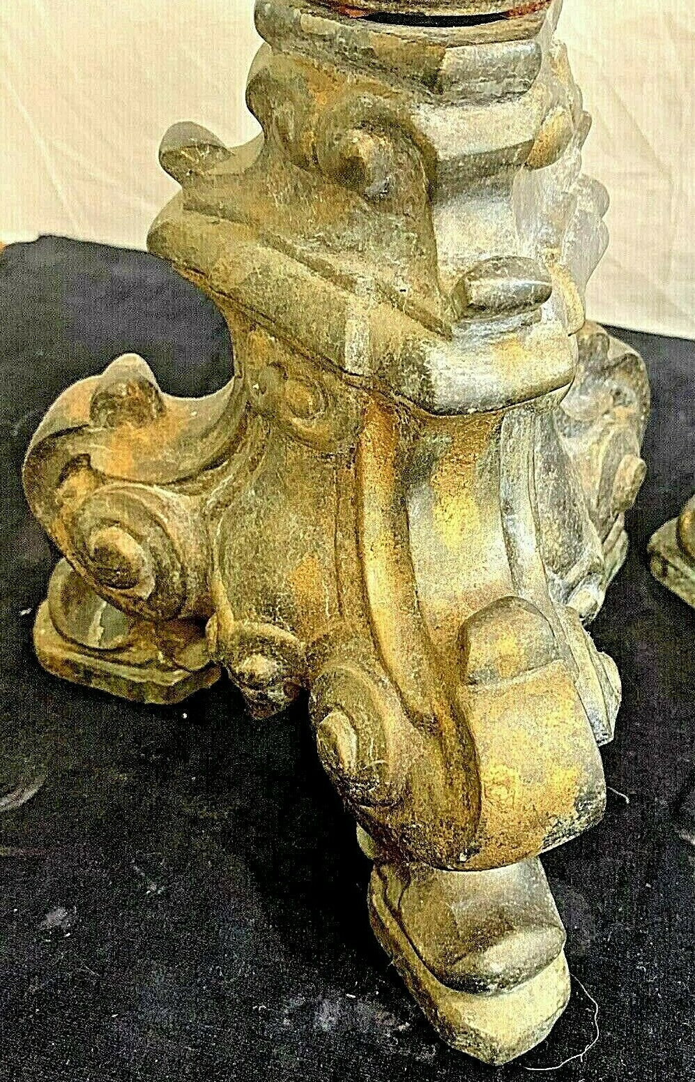 Vtg Brass Bronze Large H 26"Candlesticks Decorative Altar Sticks 12 lbs each