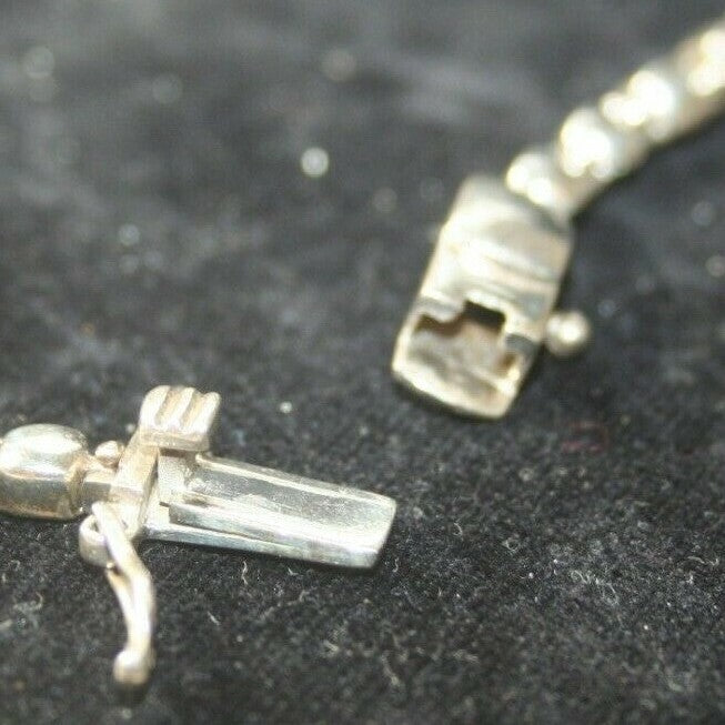 Natural Amethyst purple graduated cut Sterling Silver 18" Necklace Thailand 44g