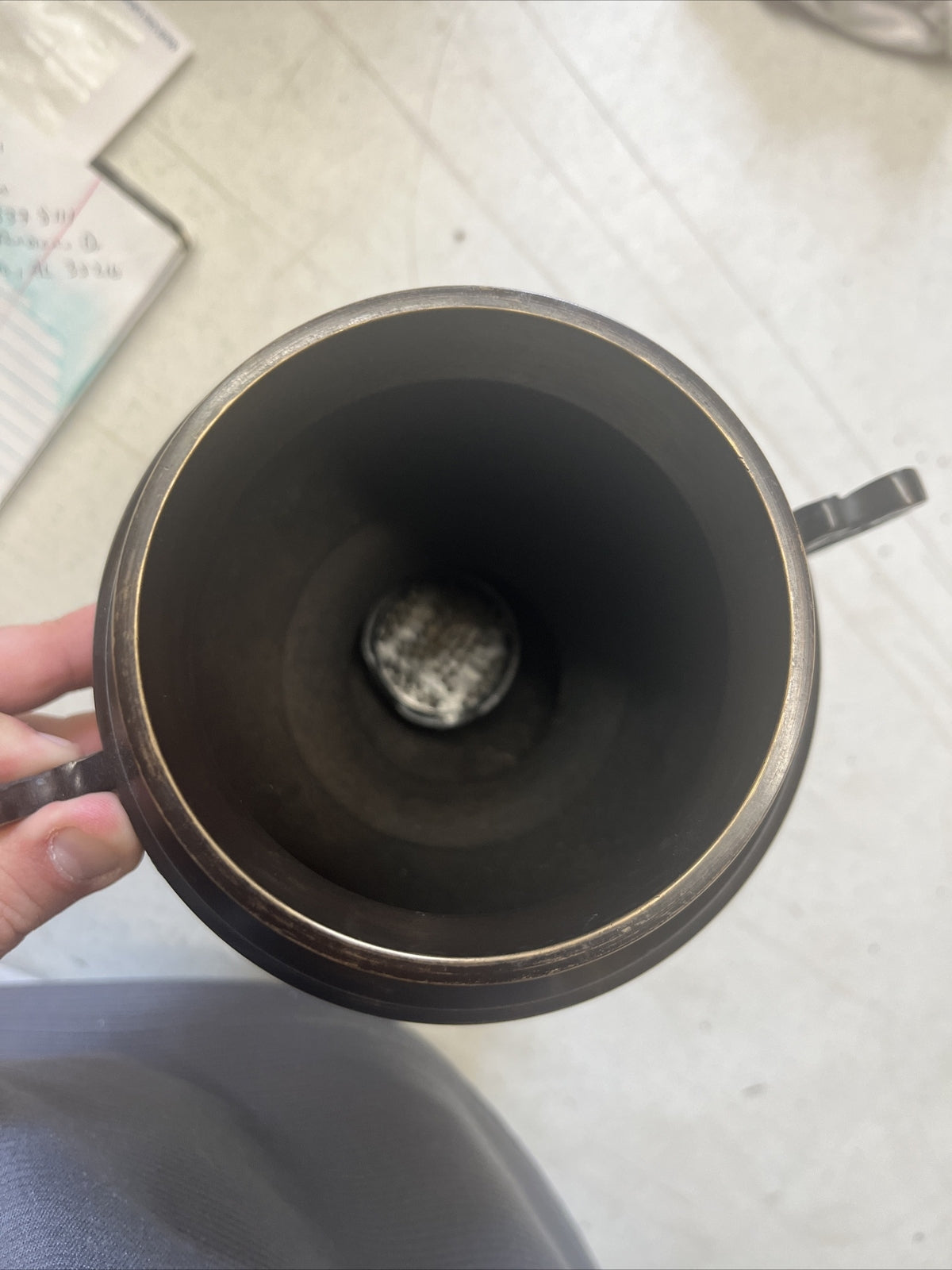 Japanese Bronze Lidded Ikebana Usubata Thin Flower Vase Incense Burner