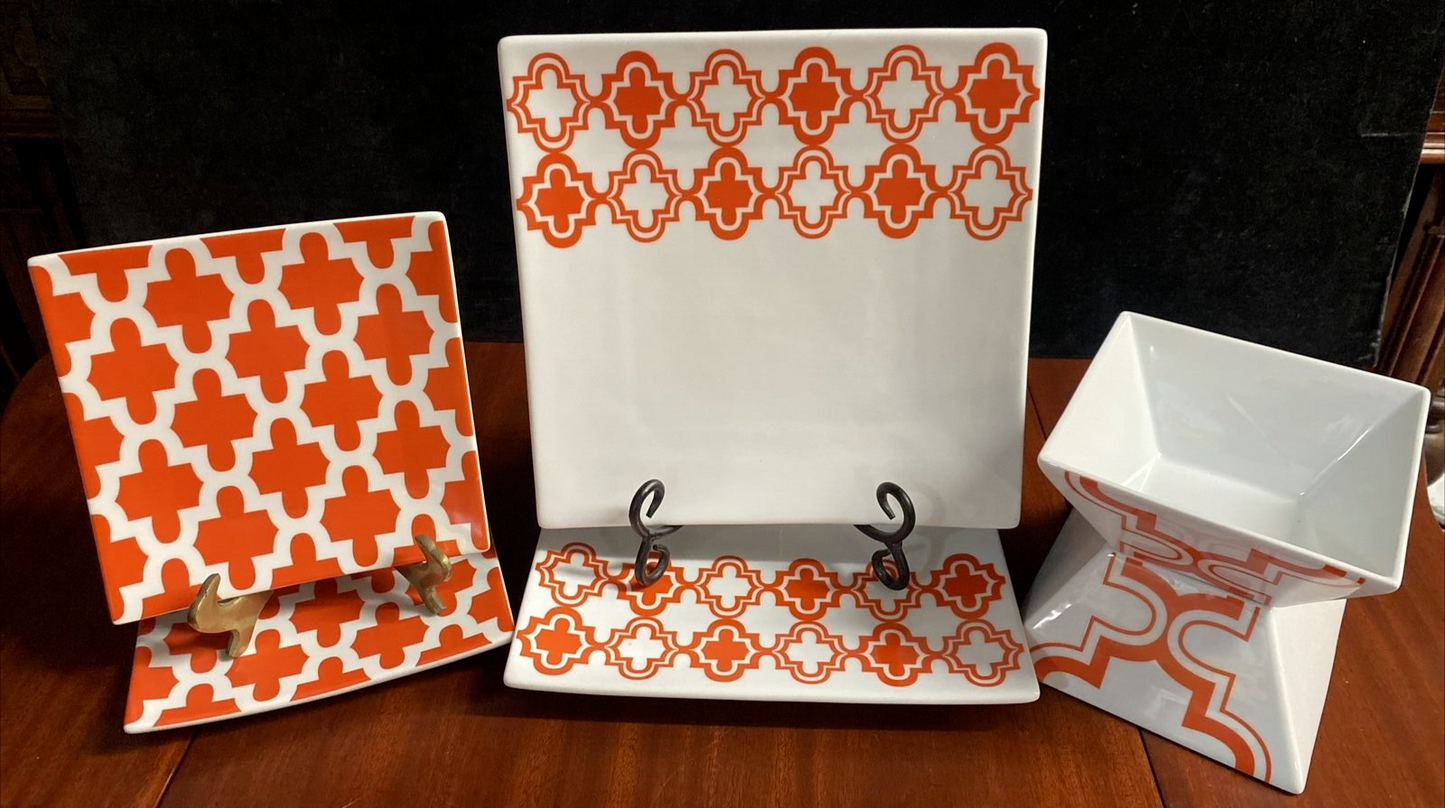 Crate Barrel CB2 Dish Set Of 6 Plates and Angular Bowls BH179