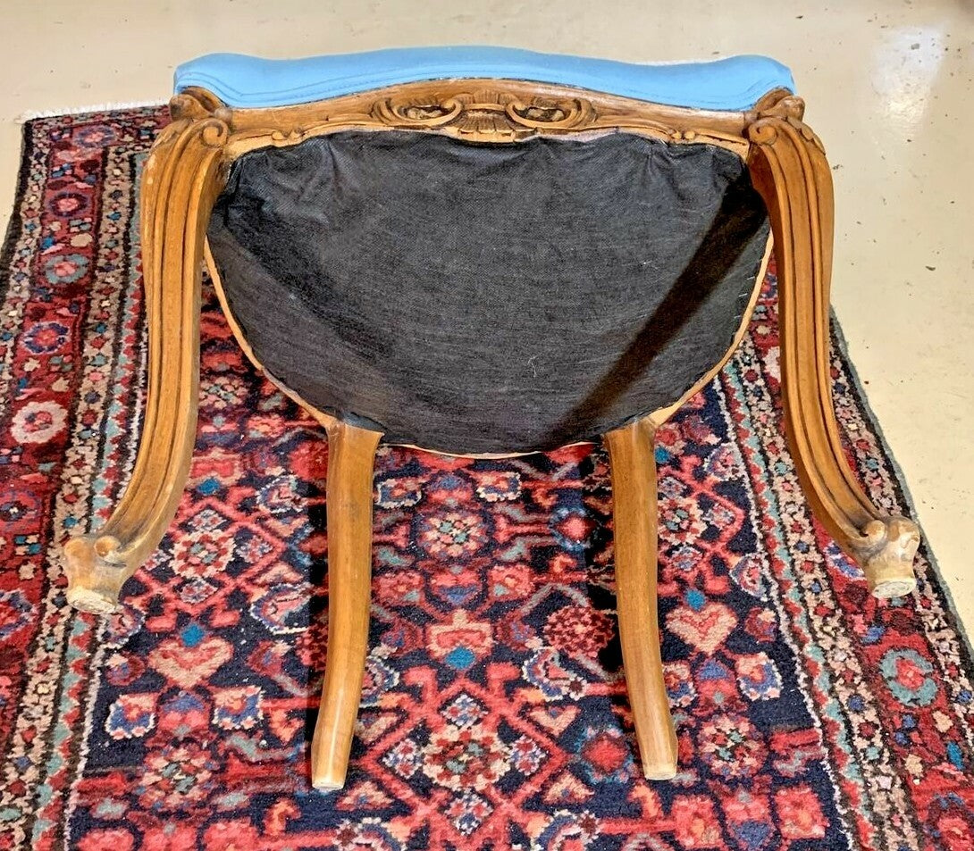 Set of 6 Louis XV style French Walnut Carved Side Chairs