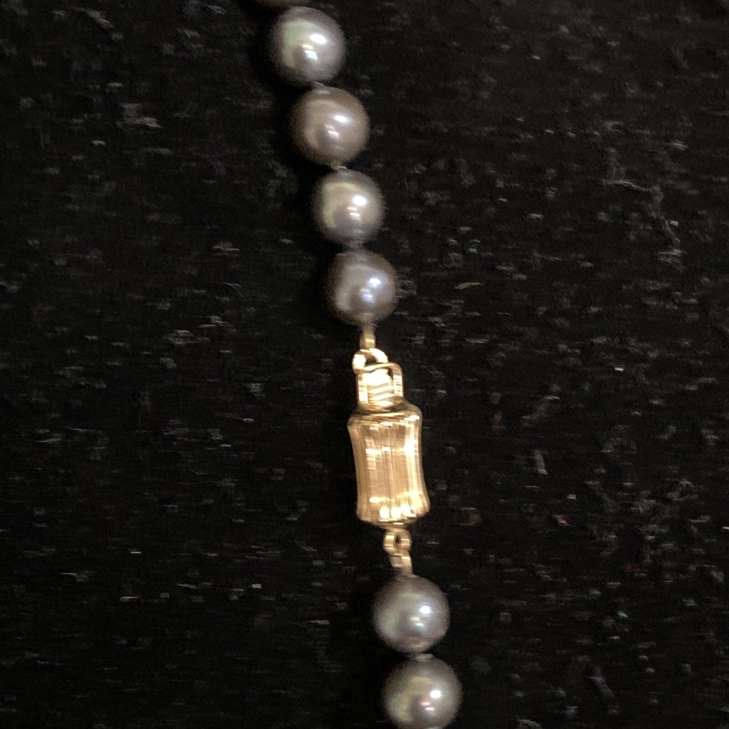 Cultured Tahitian Black South Sea Pearl Necklace, 36in, 14k gold clasp, 6.5mm