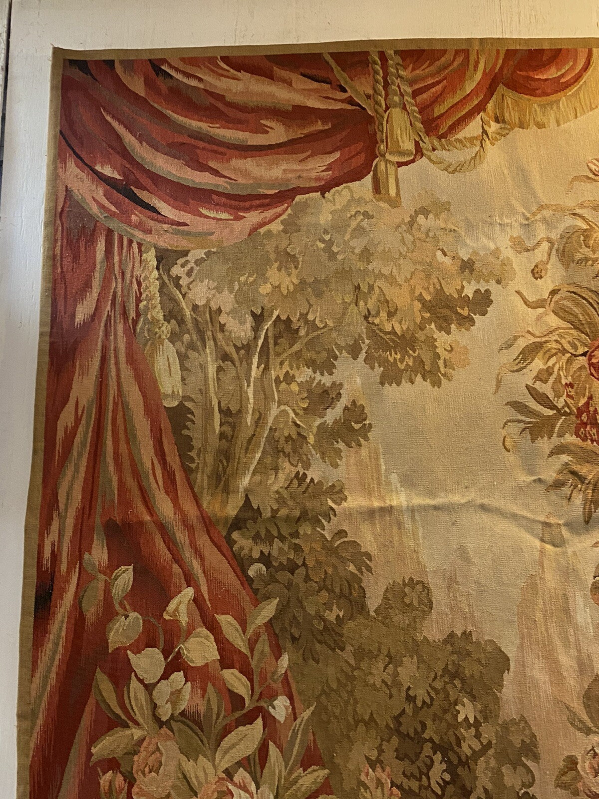 Large Oriental Aubusson Design Floral Tapestry 74x74"