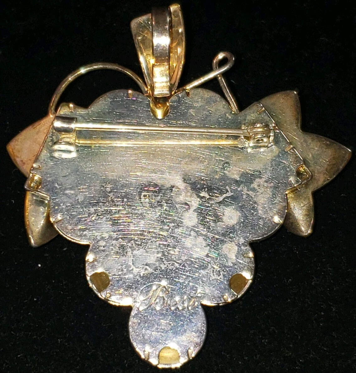 Chunky cluster of grapes Brooch Pin Pendant by Best 2" x 2.25" Sterling 28.7 g