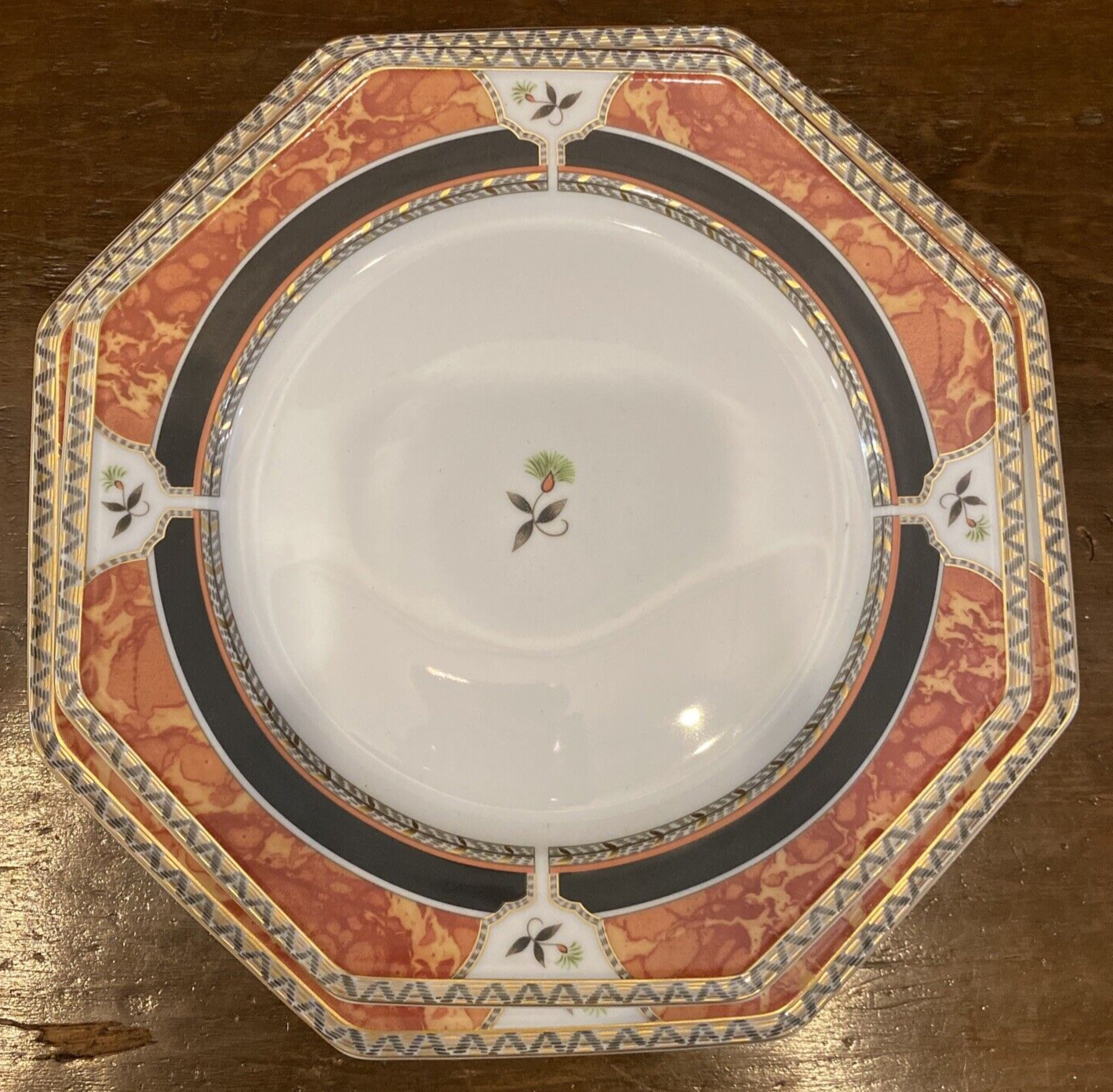 Royale Limoges France “Hadrien” Brique Plates 2 10" Dinner & Salad  9"