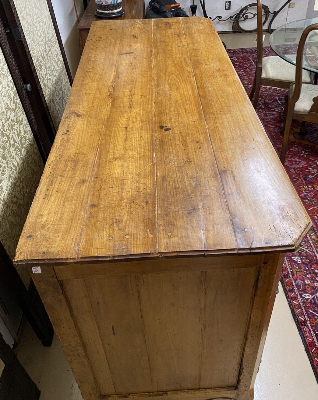 Antique 19th Century French Louis XV Cherry Buffet Chest Sideboard