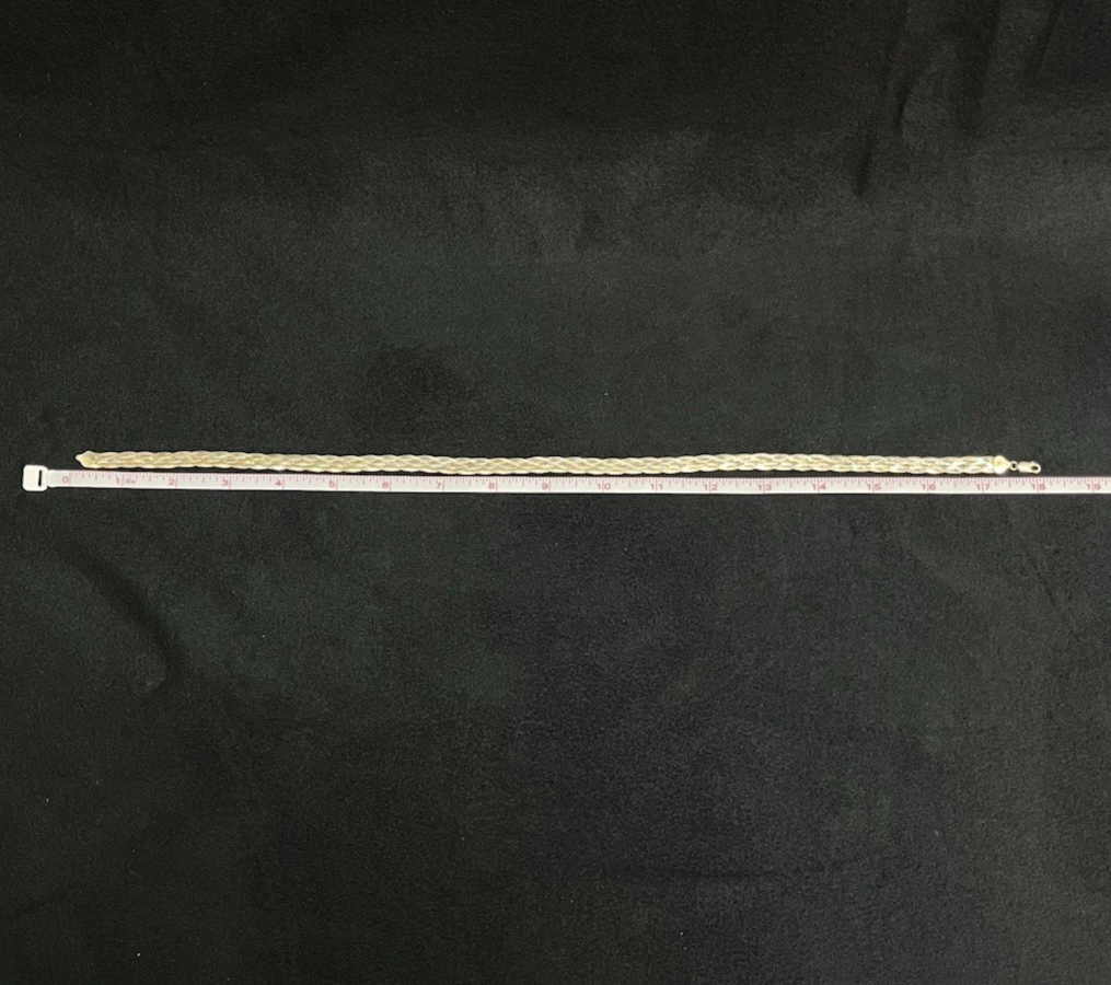 Italian FAS Sterling Silver 3-Tone Braided Herringbone Necklace & Bracelet 20 g