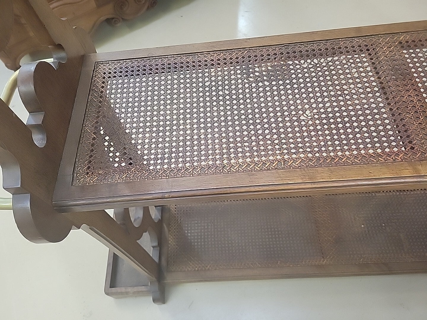 Antique Caned French Walnut & Cooper Jette Habits Luggage Rack Umbrella Stand