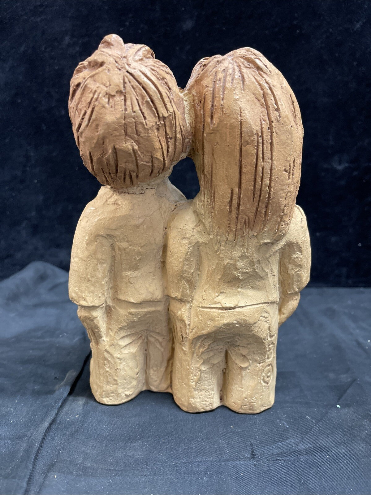 Lee Bortin Original Boy & Girl Stargazing 7 1/2" Clay Sculpture
