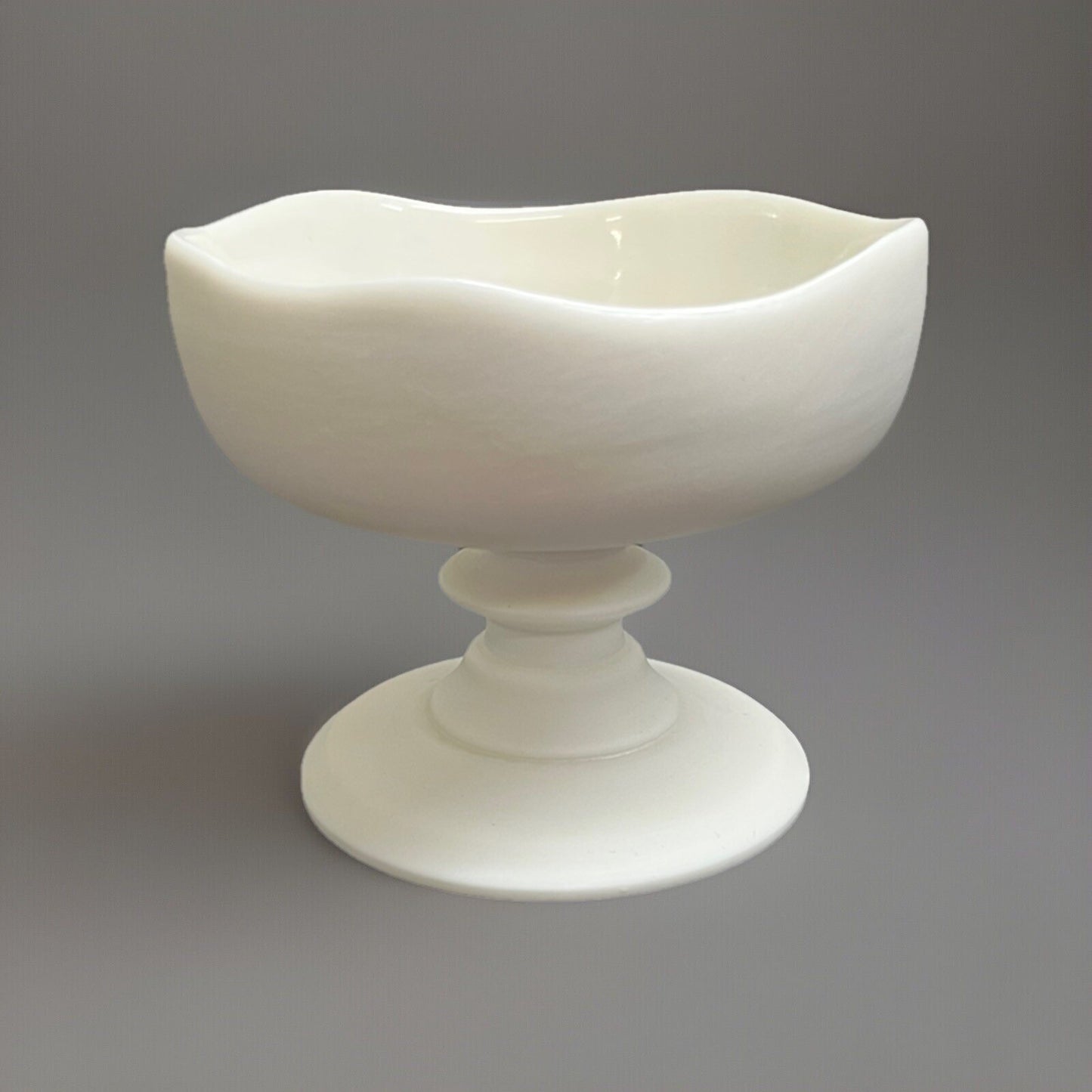 dbO Ware Raw Porcelain Pedestal Compote/Fruit Handmade in Peru 3.25 in