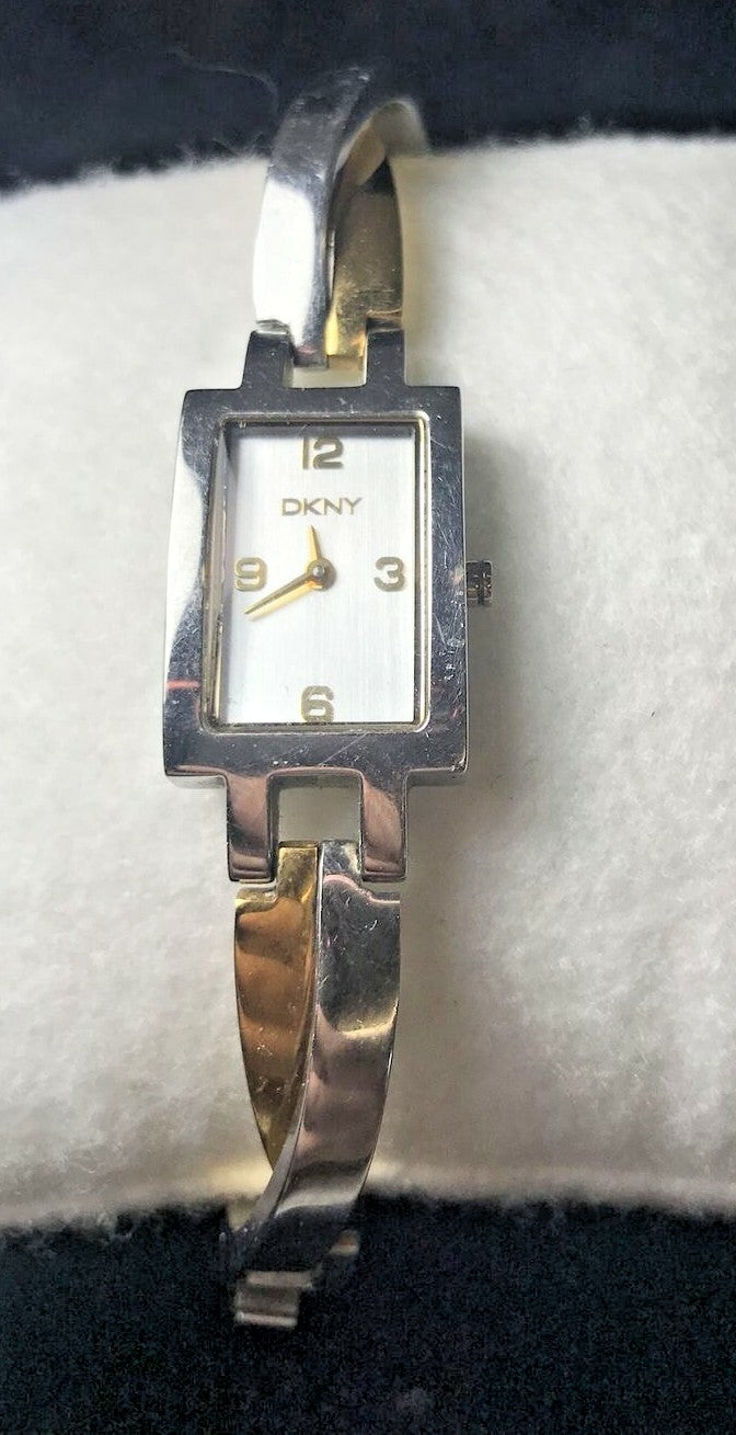 DKNY NY 3638 Ladies Two Tone Twist Steel Bracelet Watch