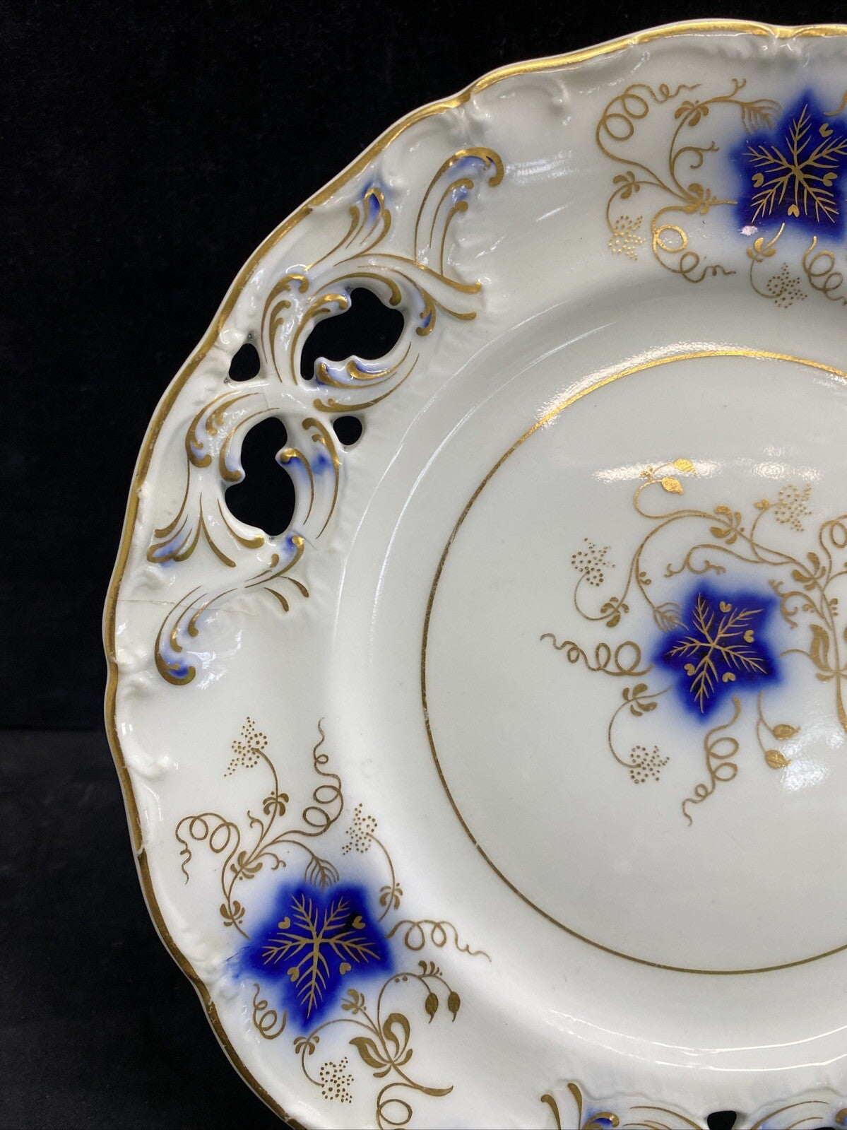 Davenport Longport Staffordshire Pierced 9 1/2" Salad Plates 4 Avail KM15