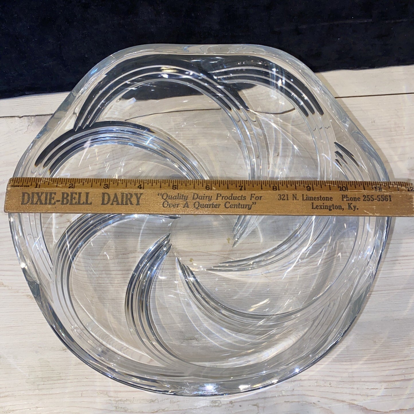 Riedel Clear Crystal Large Ribbed Serving Bowl Centerpiece 11.5"