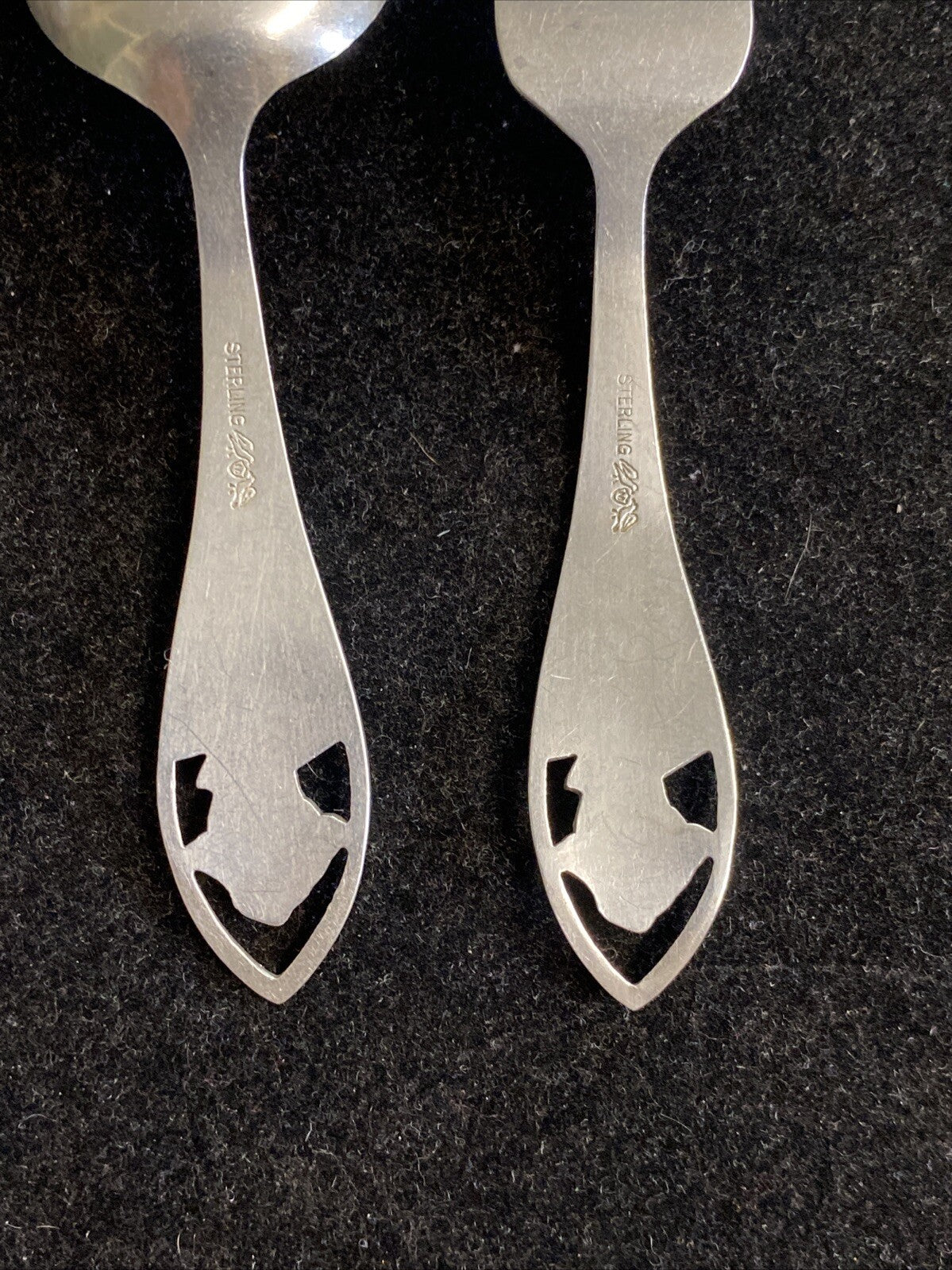 Pair of Baker Manchester Mfg. Co. 4 1/4" USA Baby Spoon & Fork 28.9g