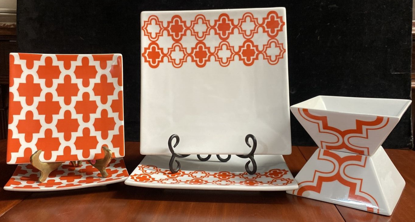 Crate Barrel CB2 Dish Set Of 6 Plates and Angular Bowls BH179