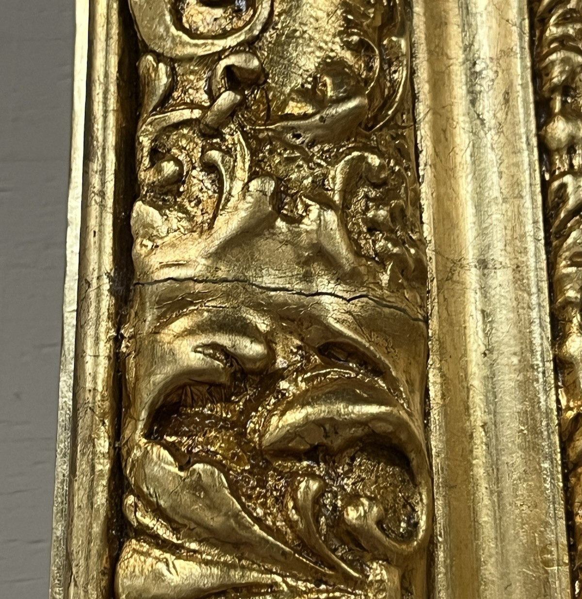 80.5" PAIR OF LARGE LOUIS XV GILT GOLD PARCLOSE CUSHION MIRRORS