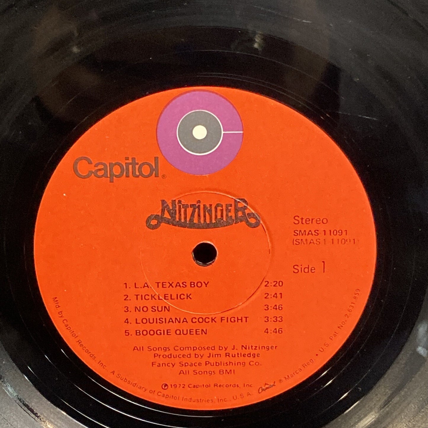 NITZINGER Self Titled CAPITOL SMAS-11091 LP Textured Gatefold