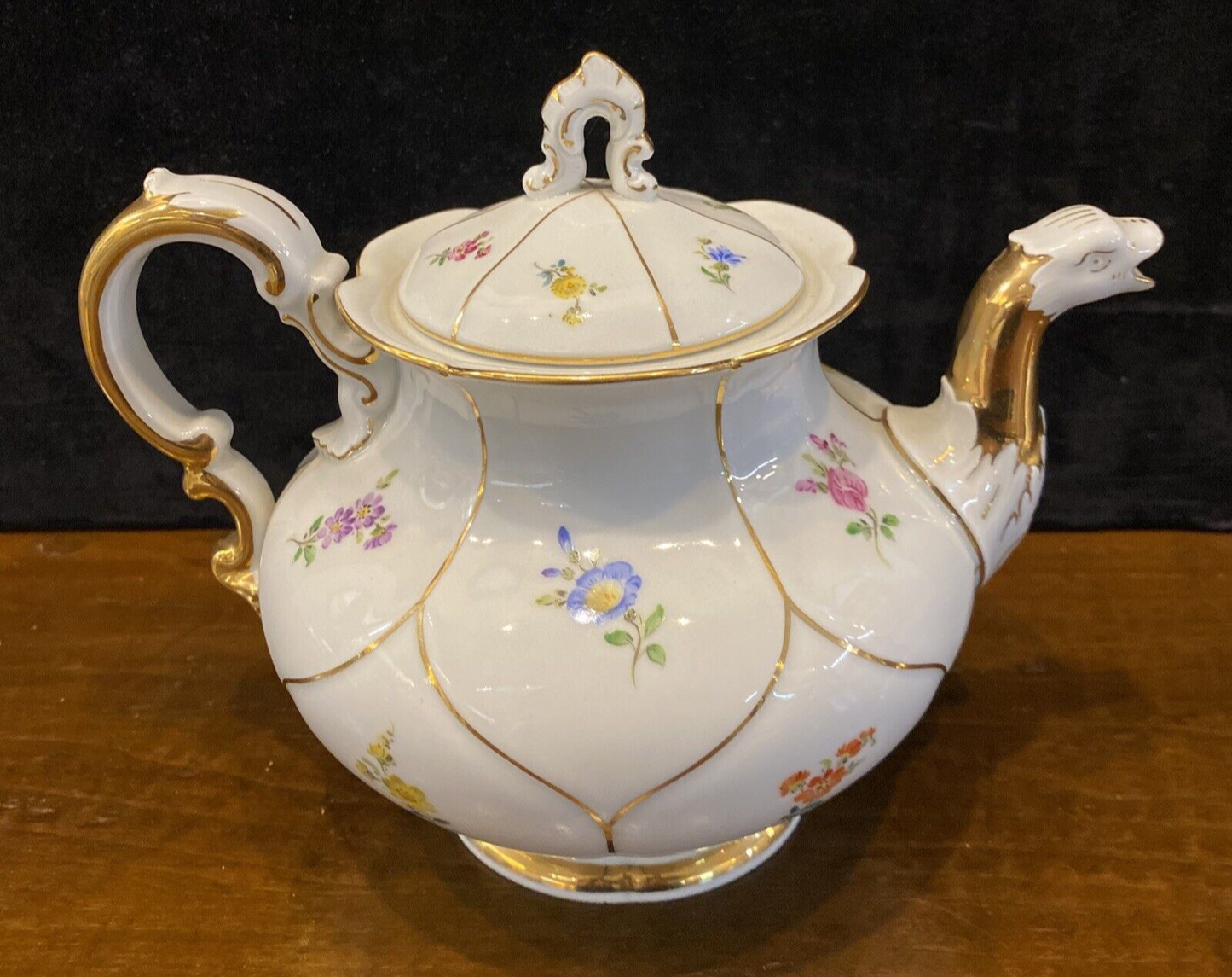 Meissen “Strewn Flower” Teapot Creamer Sugar Coffee & Tea Service Set of 7