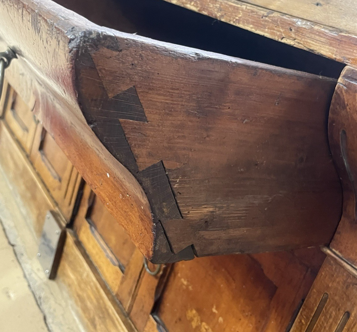 ANTIQUE FRENCH CARVED MIXED WOOD BUTCHER'S BLOCK WORK TABLE ISLAND 61" x 21"