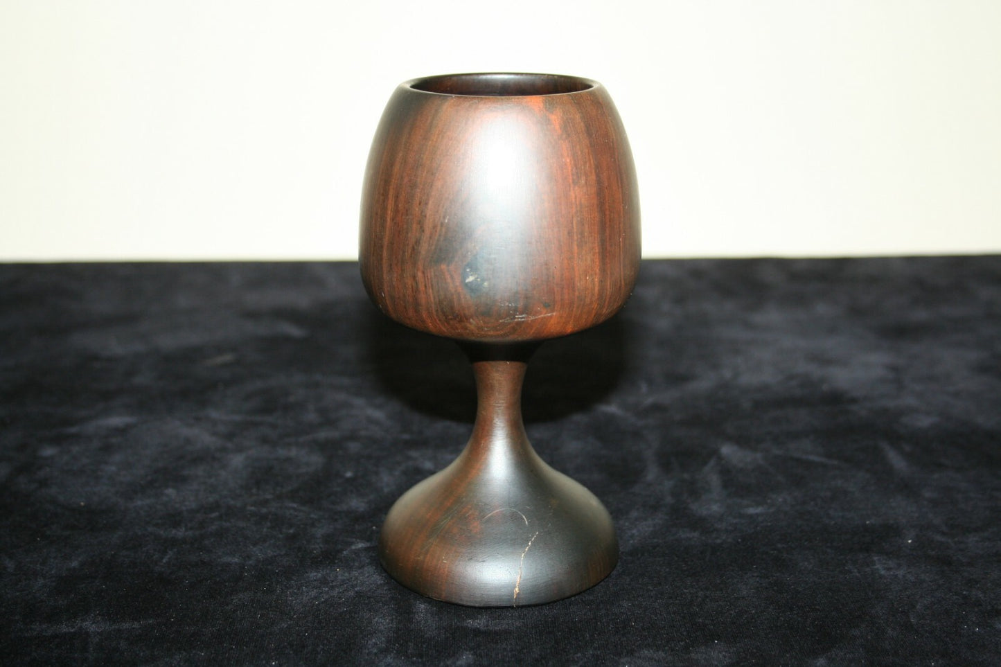 Vintage Handmade Carved Wood Goblets Chalice Shaped Lot of 4 Excellent H 6"