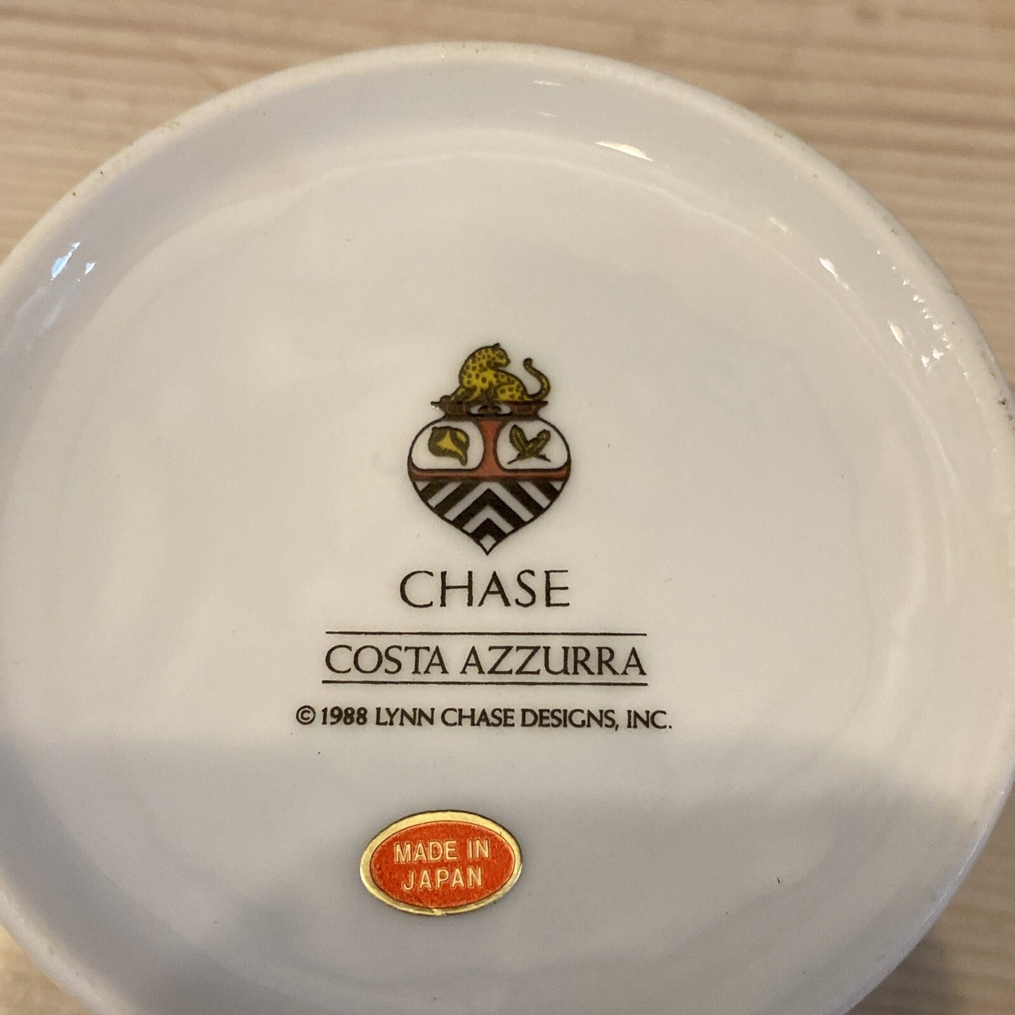 Costa Azzurra “Lynn Chase” Flat Coffee Tea Cup & Saucer  Beach