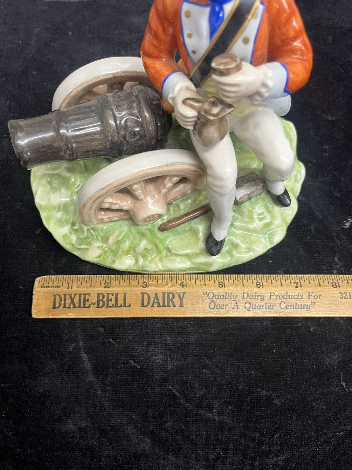 1839 Capodimonte Porcelain Soldier with Cannon 7.5" Tall